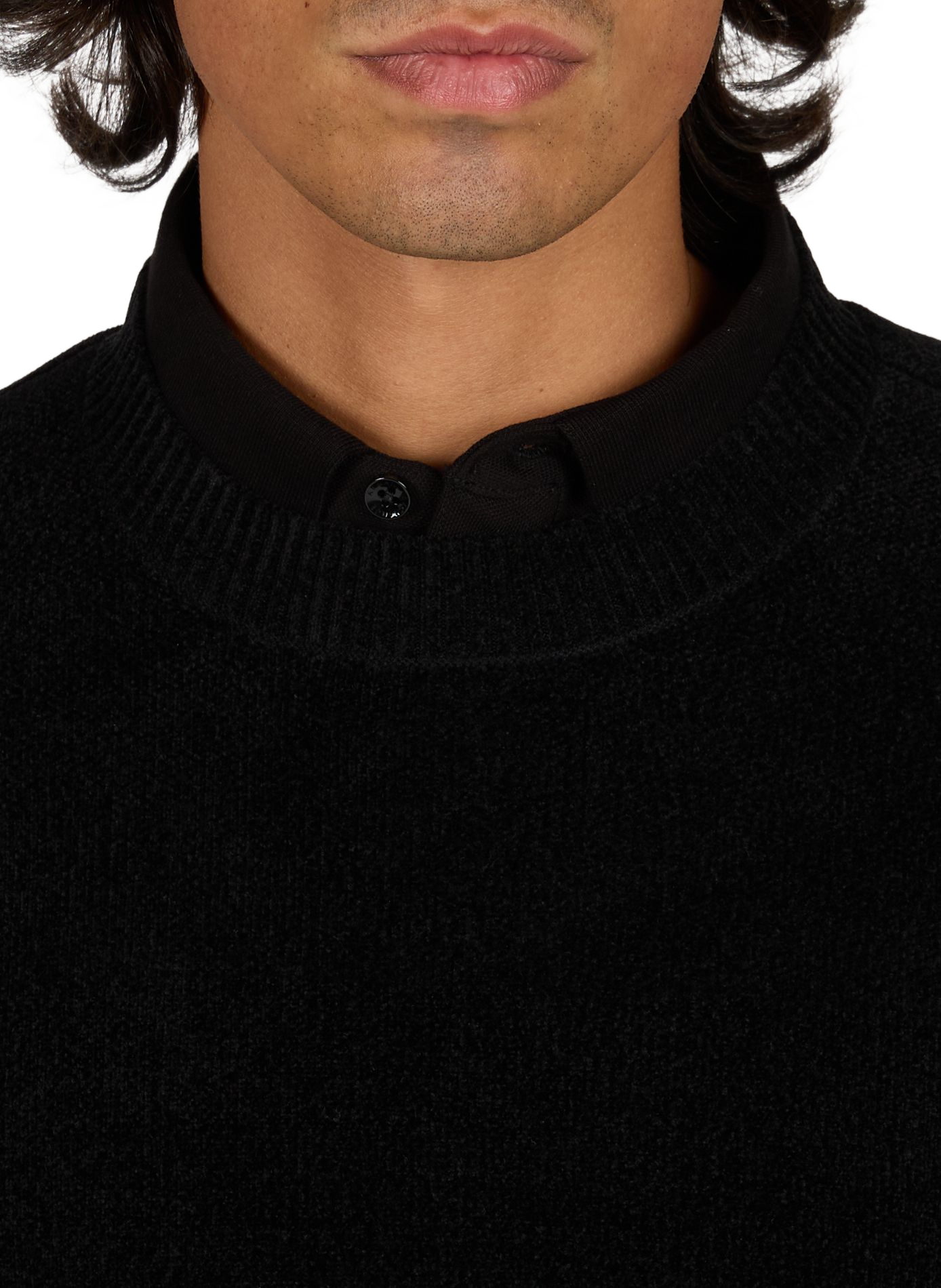 Fluffy recht gesneden trui met ronde hals ARMANI EXCHANGE Zwart