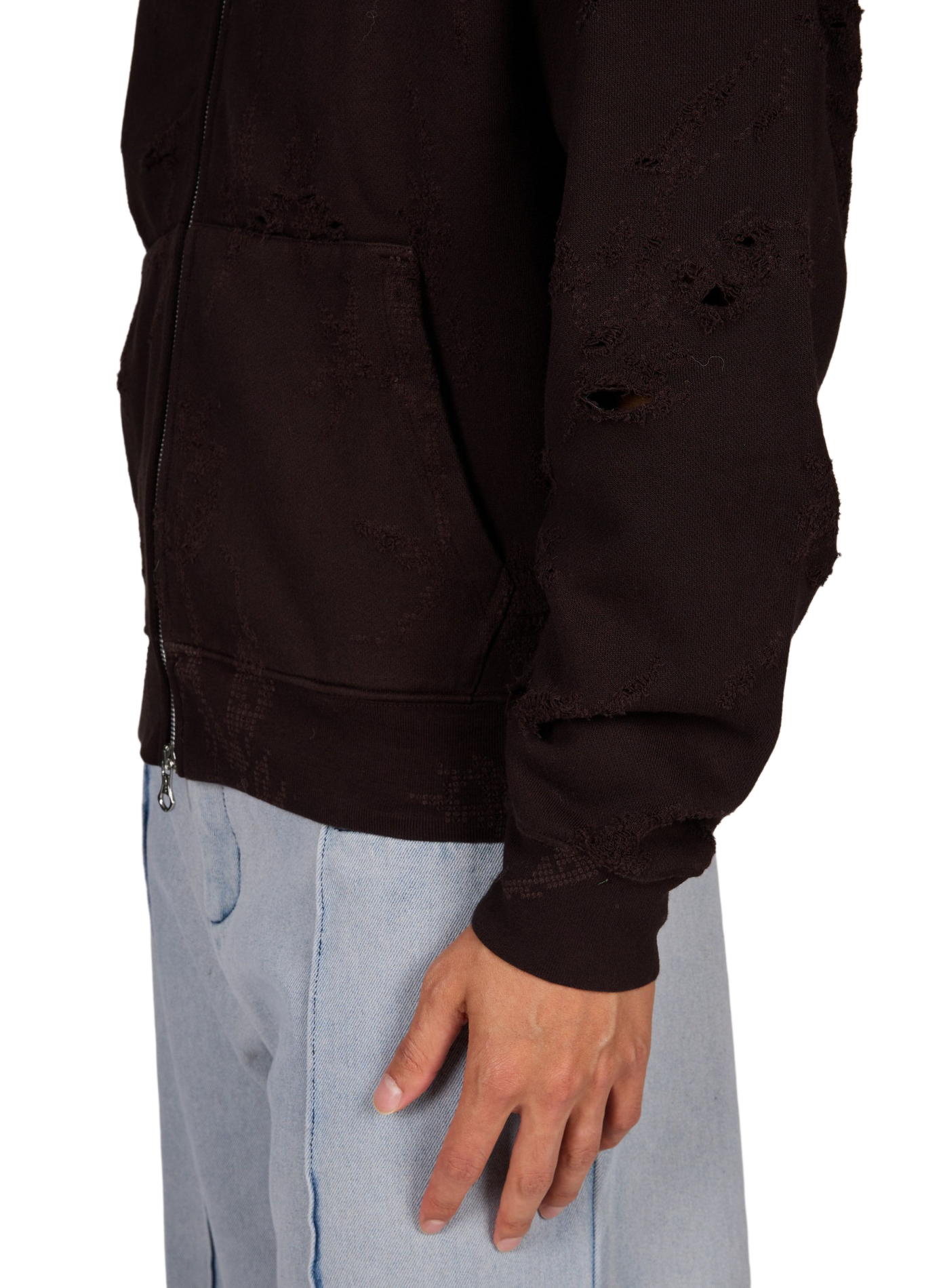 Oversized Hooded Sweatshirt with Cutouts OUR LEGACY Brown