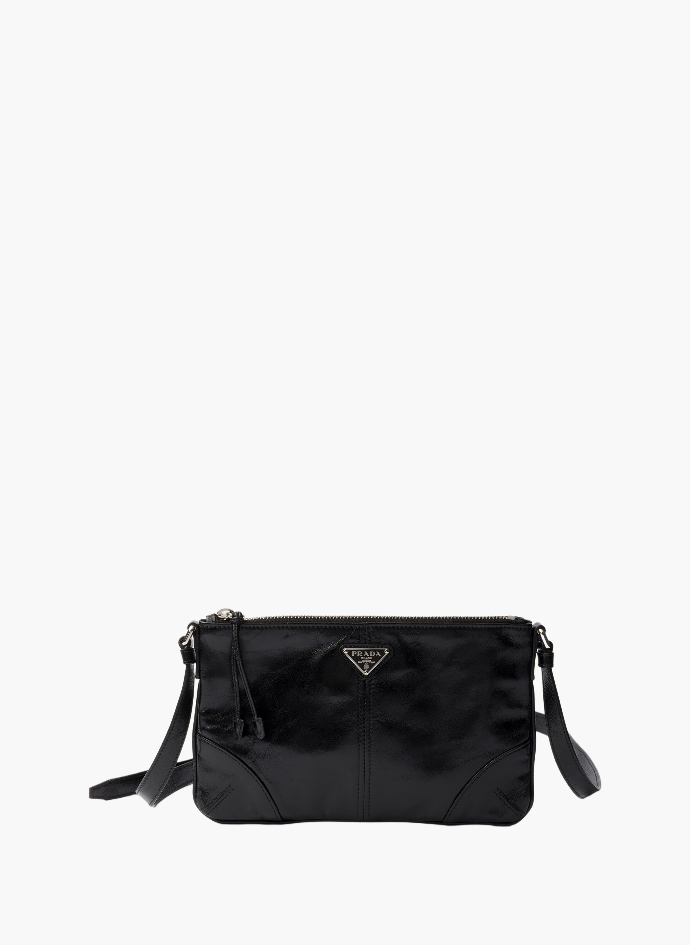 Étui pour smartphone en cuir PRADA Noir