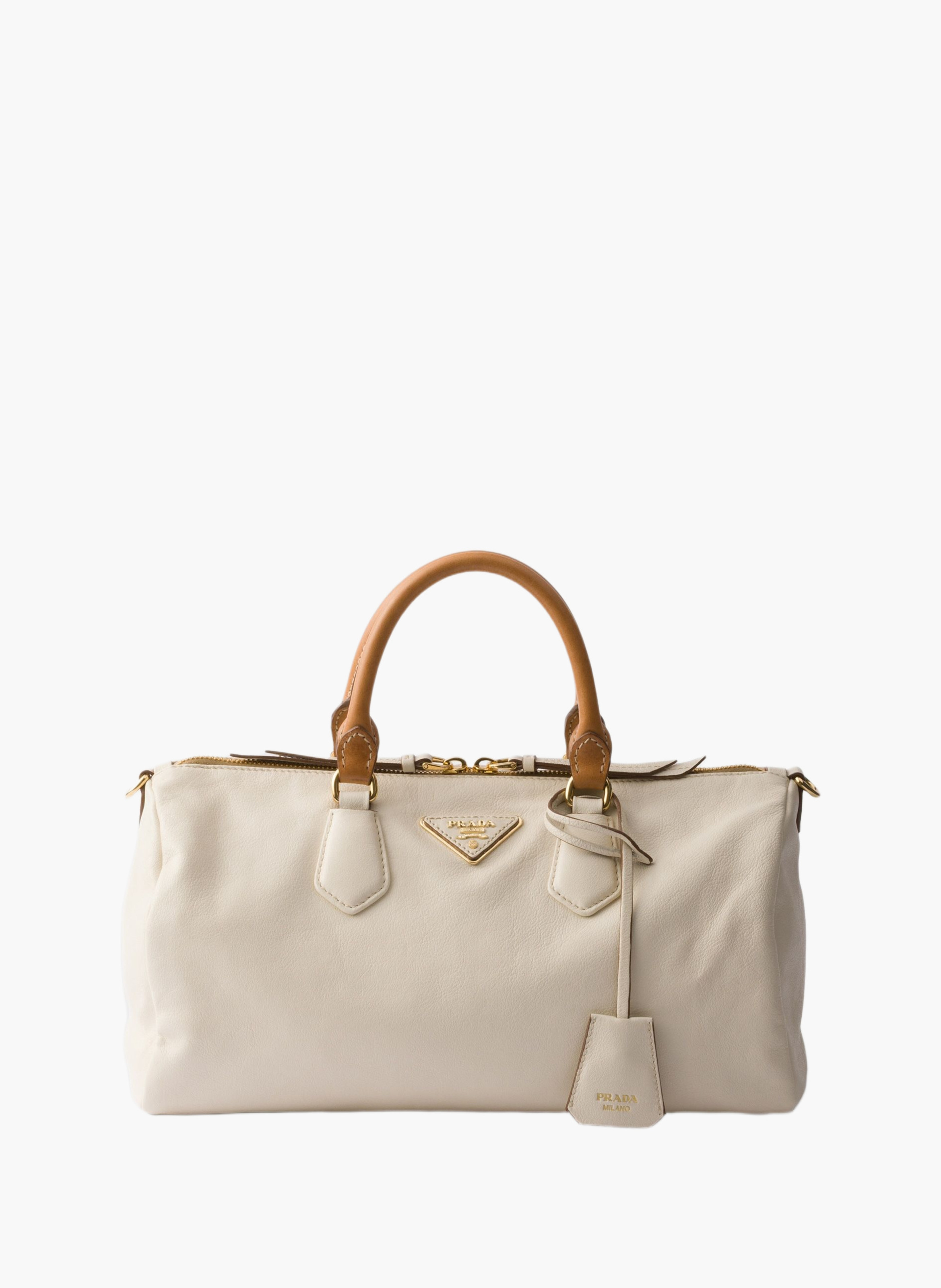 Grand sac à main prada evasion en cuir PRADA Blanc