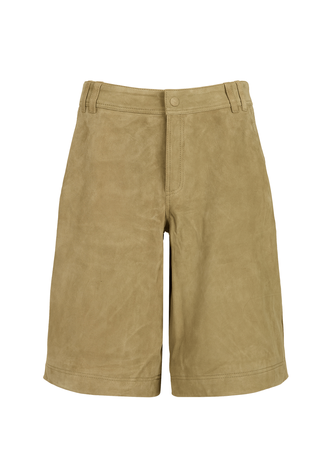 Weite einfarbige Bermudashorts aus Wildleder ROUGE EDIT