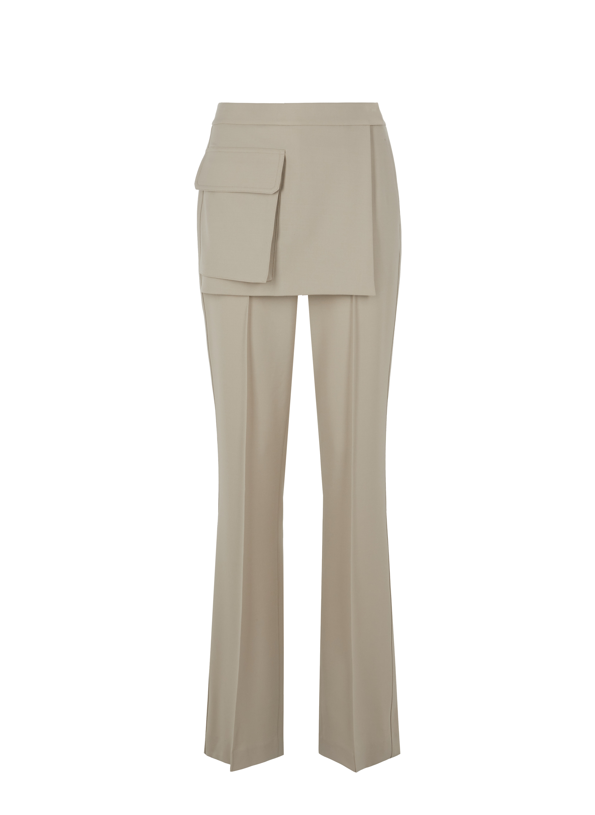 HELMUT LANG Pantalon Wrap Suit en laine vierge mélangée Beige