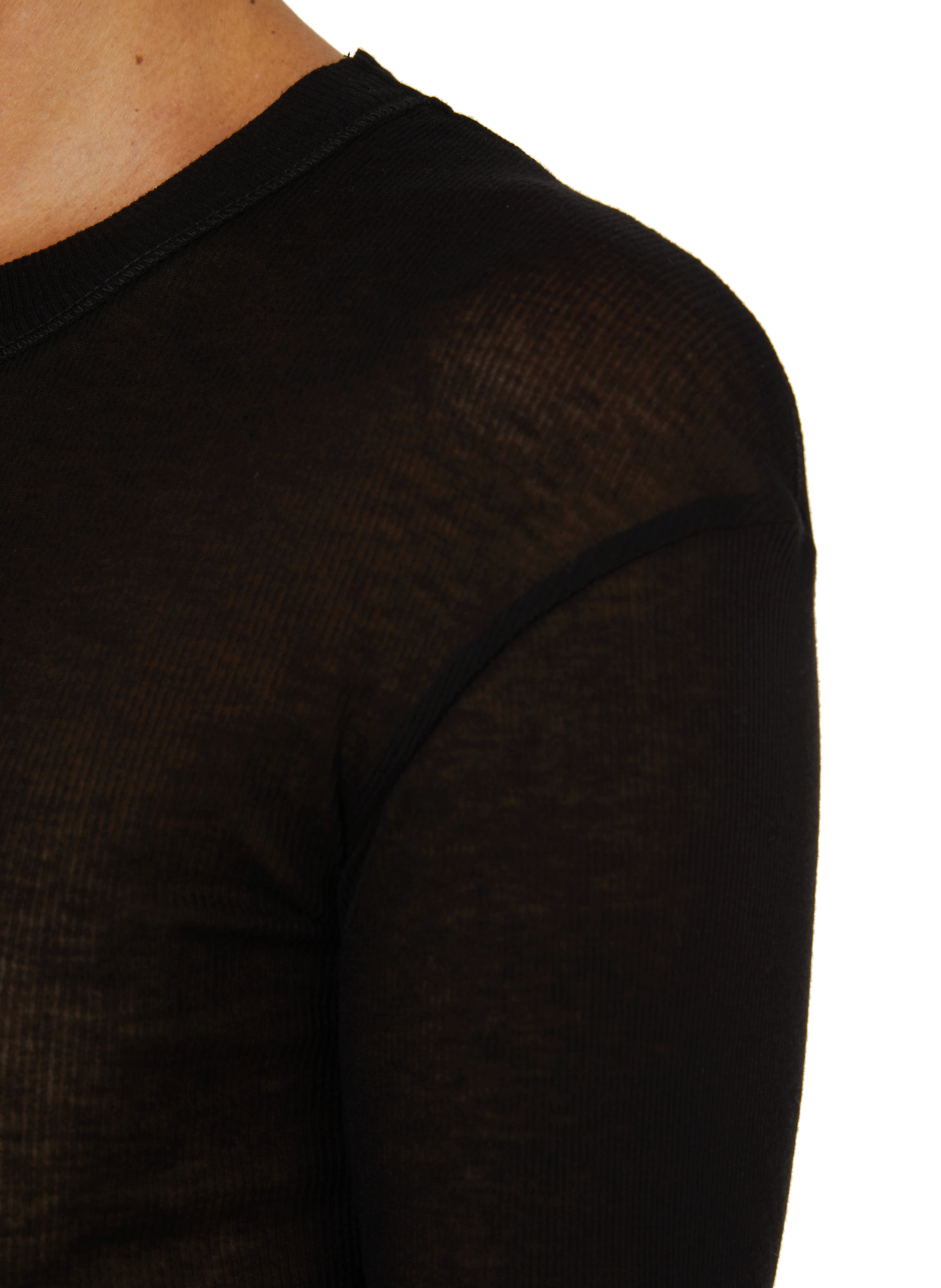 Pull fin côtelé en coton organique BITE STUDIOS Noir