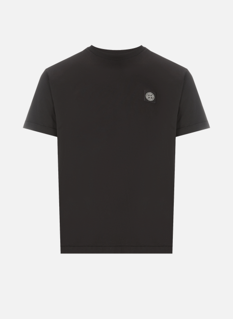 Baumwoll-T-Shirt SchwarzSTONE ISLAND 