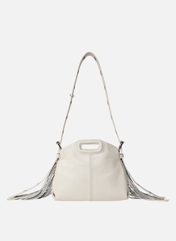 Sac épaule en cuir miss m mini Blanc by MAJE MAJE Sac épaule en cuir miss m mini Blanc