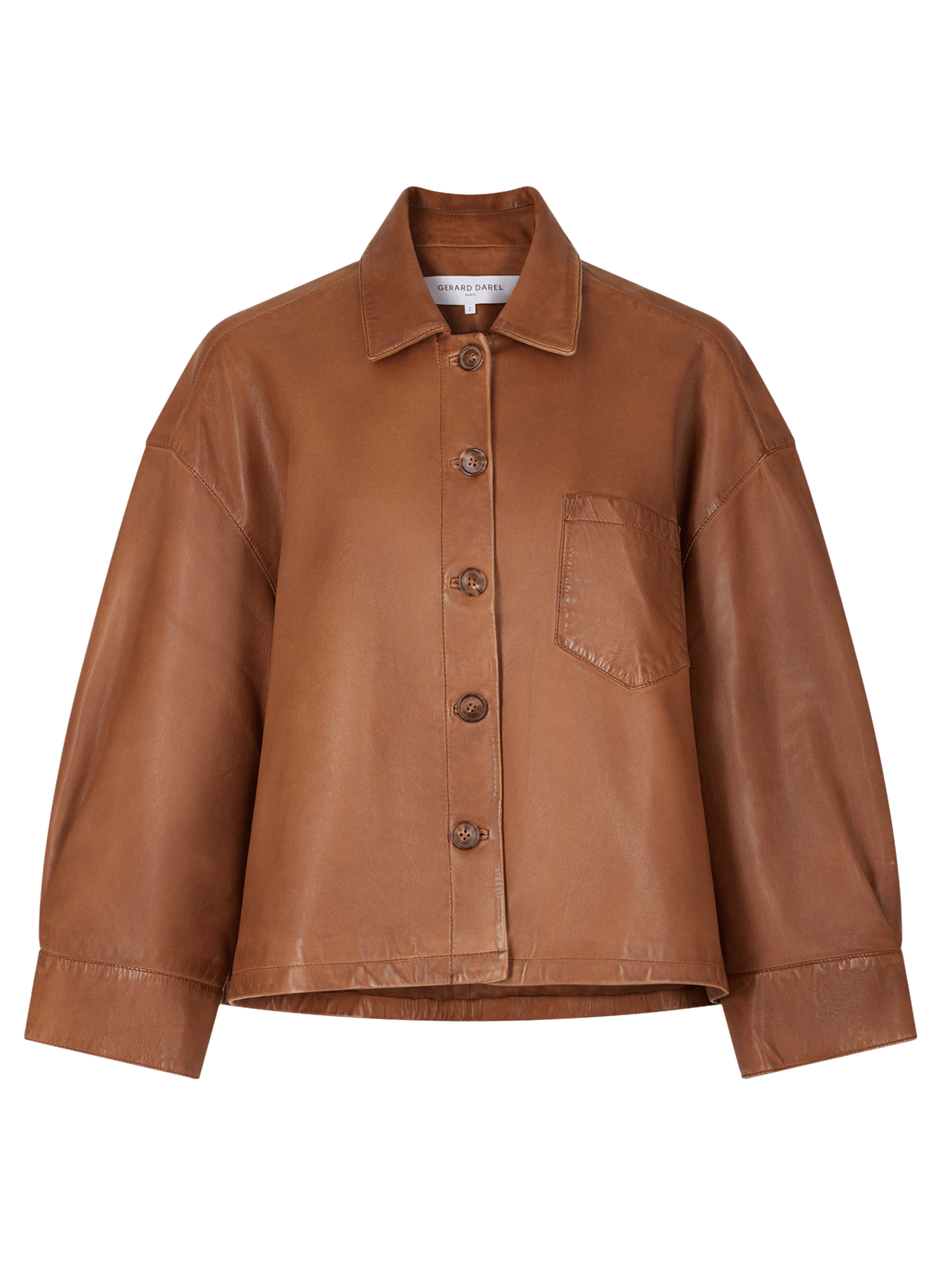 Veste courte en cuir - jocya GERARD DAREL Marron