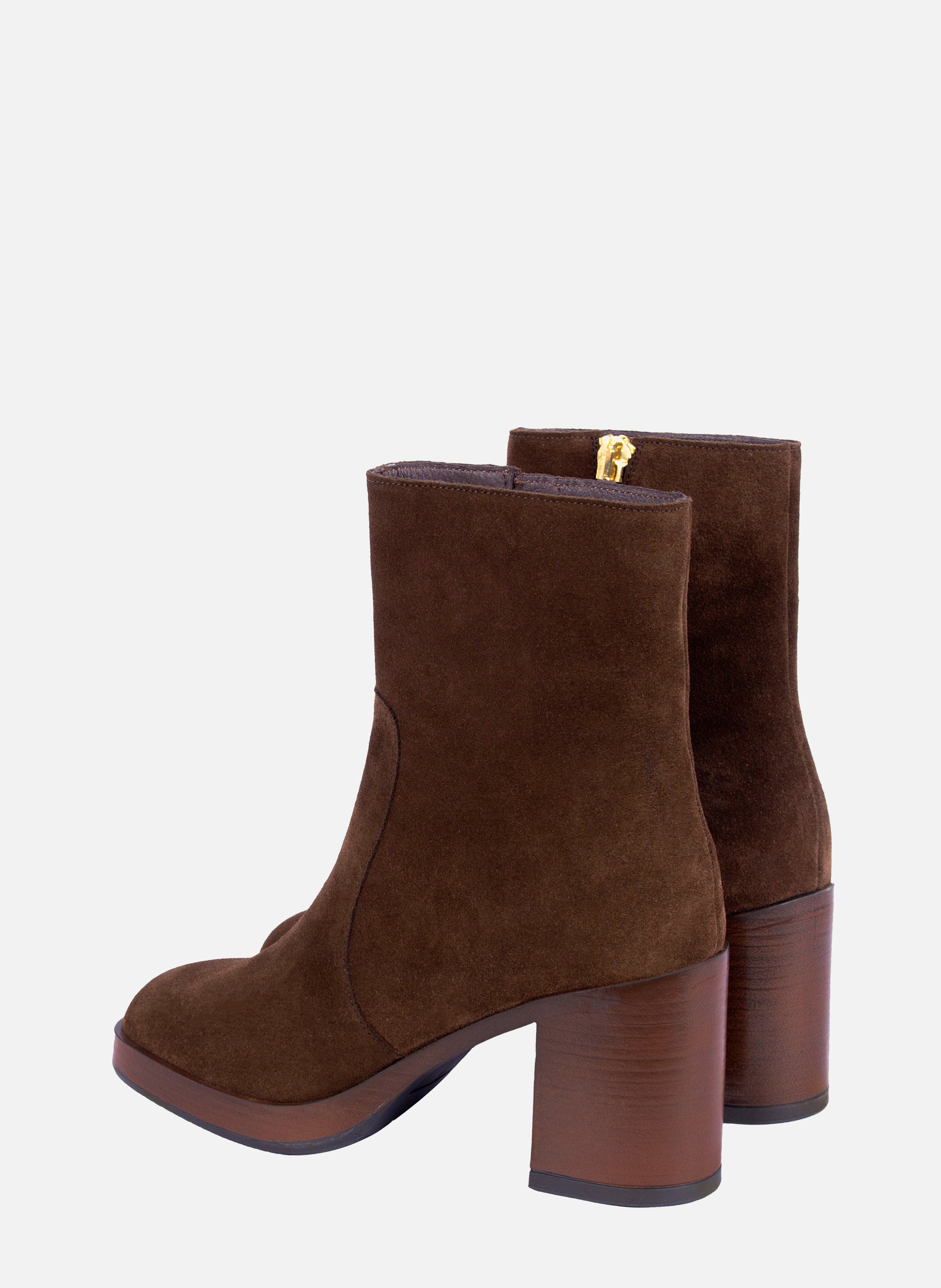 Bottines plateforme cuir daim JULES & JENN Marron