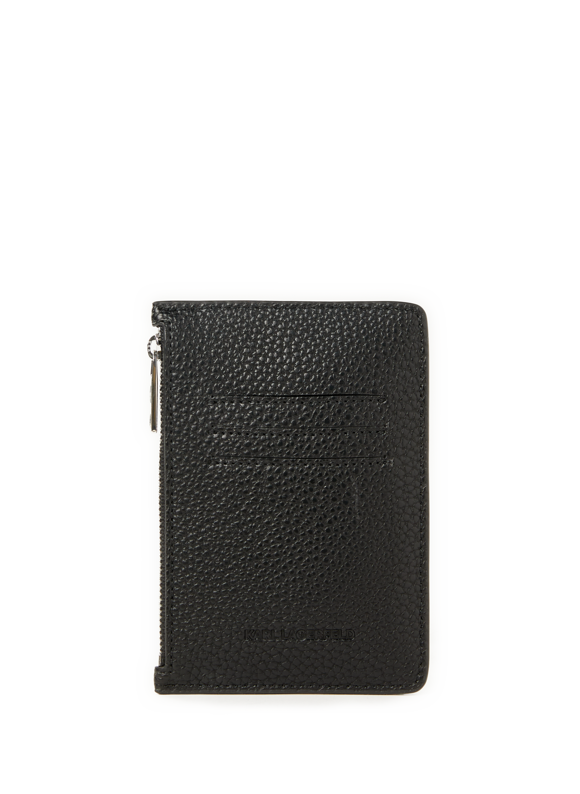 Porte-monnaie effet cuir grainé KARL LAGERFELD Noir
