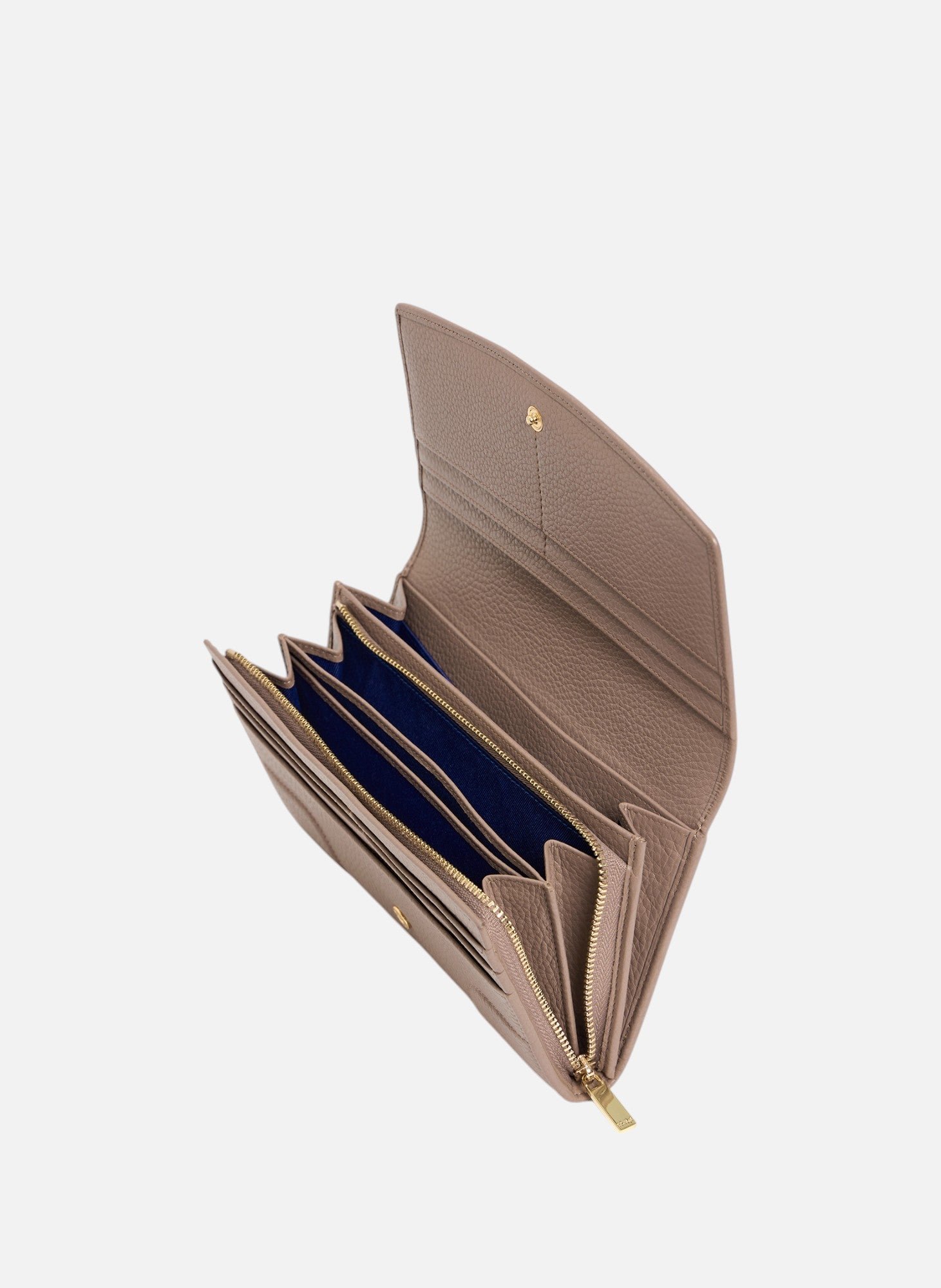 Grand portefeuille à rabat romy en cuir grainé LE TANNEUR Gris