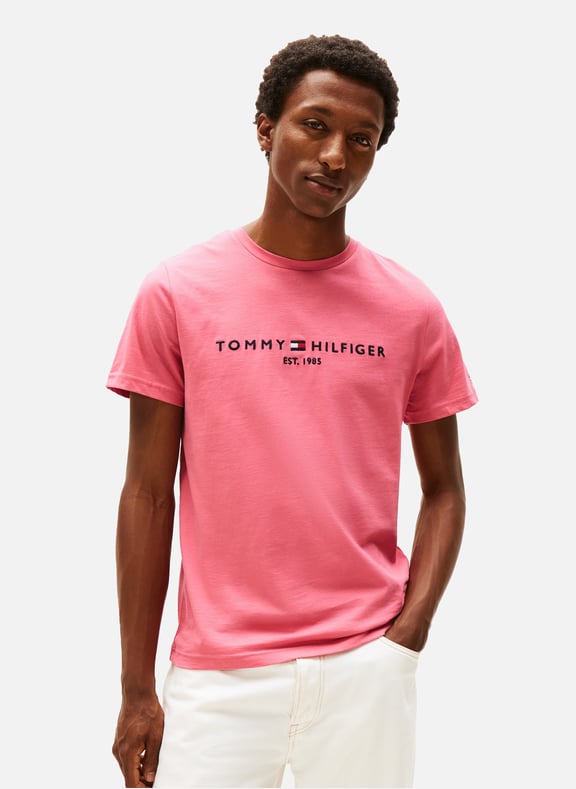 Classic Cotton T-Shirt Pink by TOMMY HILFIGER TOMMY HILFIGER Classic Cotton T-Shirt Pink