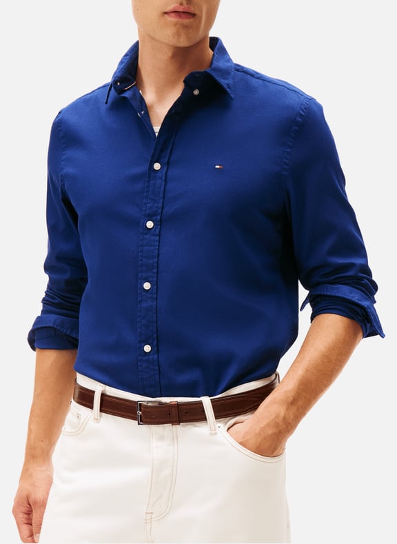 Chemise col américain en coton mélangé Bleu by TOMMY HILFIGER TOMMY HILFIGER Chemise col américain en coton mélangé Bleu