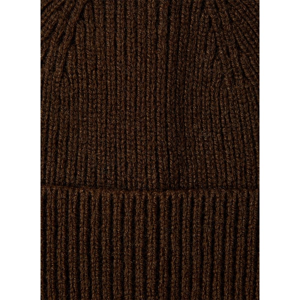 Selected Bonnet Côtelé En Laine In Brown