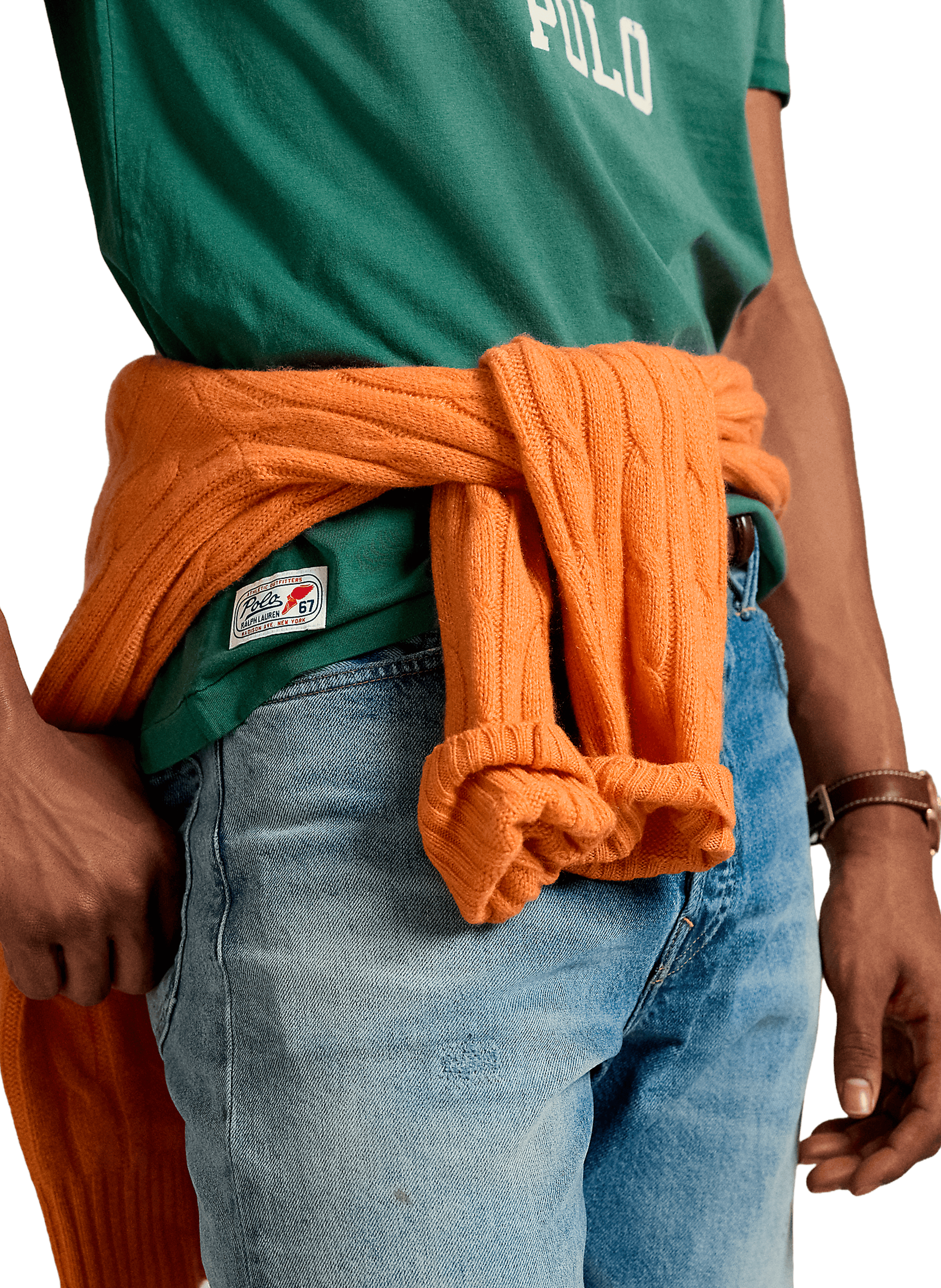 T-shirt col rond imprimé en coton POLO RALPH LAUREN Vert