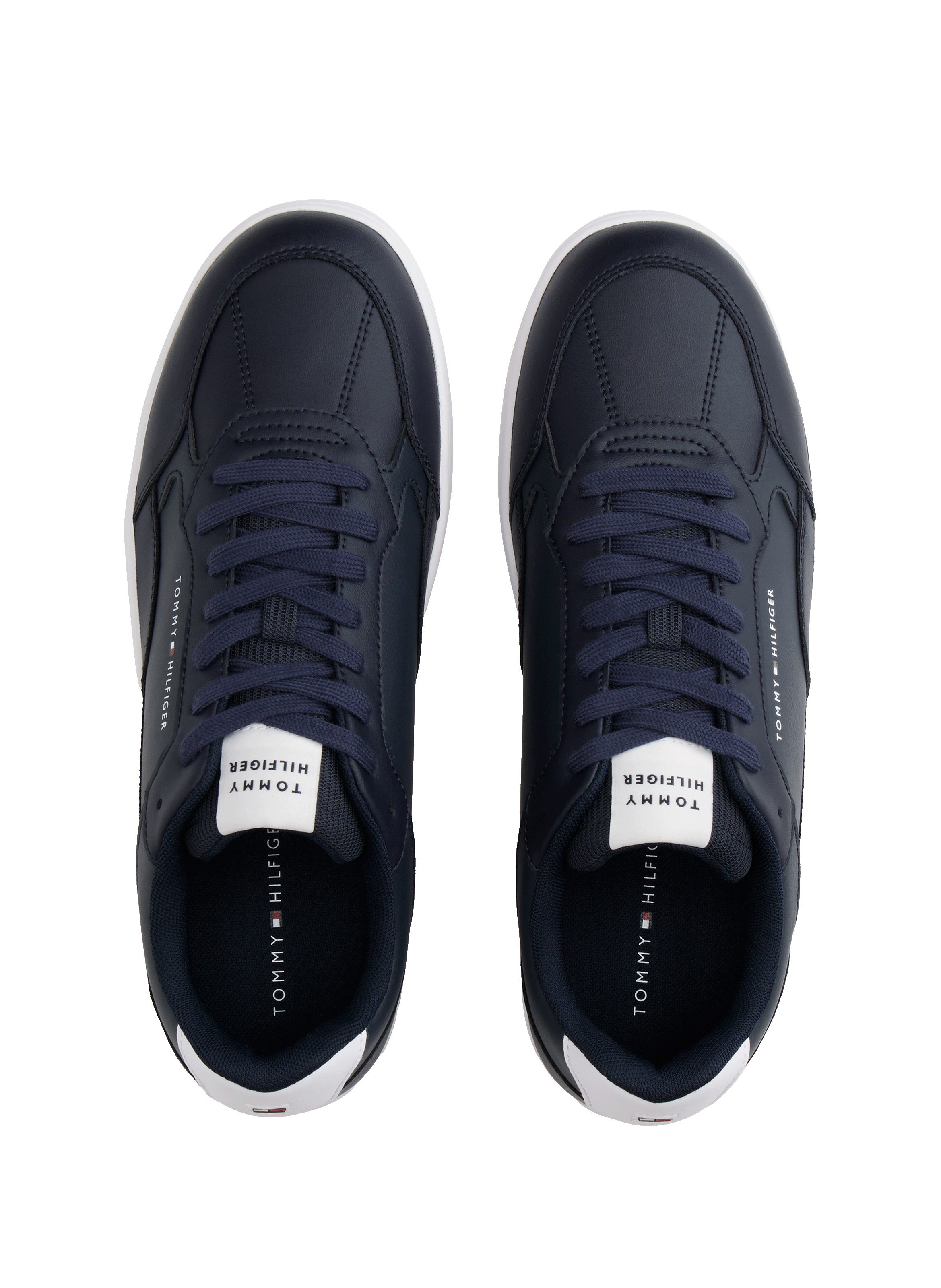 Grooved leather basketball shoes TOMMY HILFIGER Blue