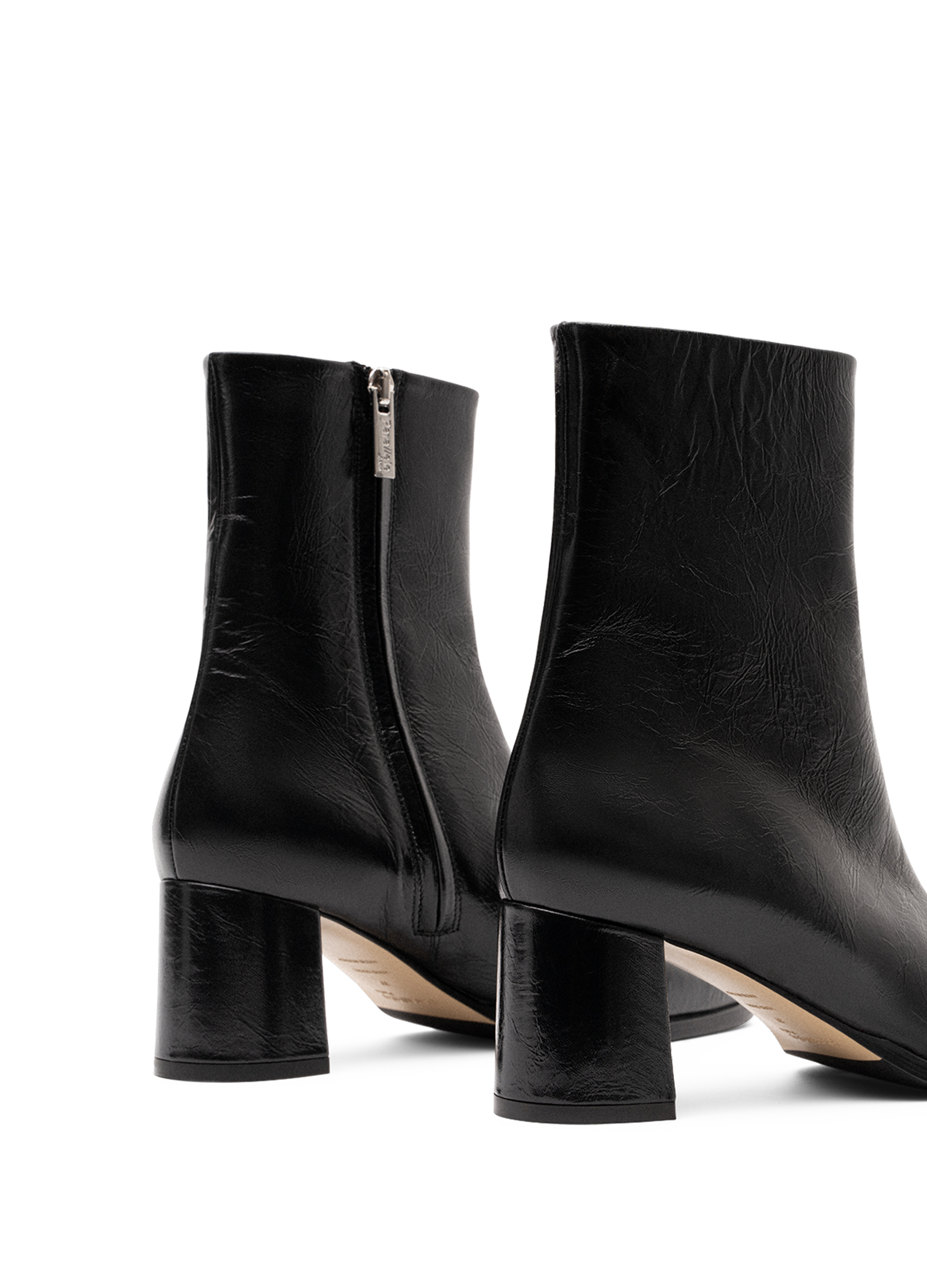 Bottines carlo en nappa craquele PARALLELE Noir