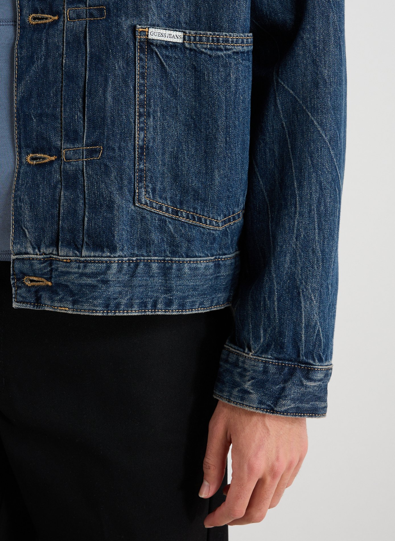 Jacket with classic cotton collar GUESS Blue