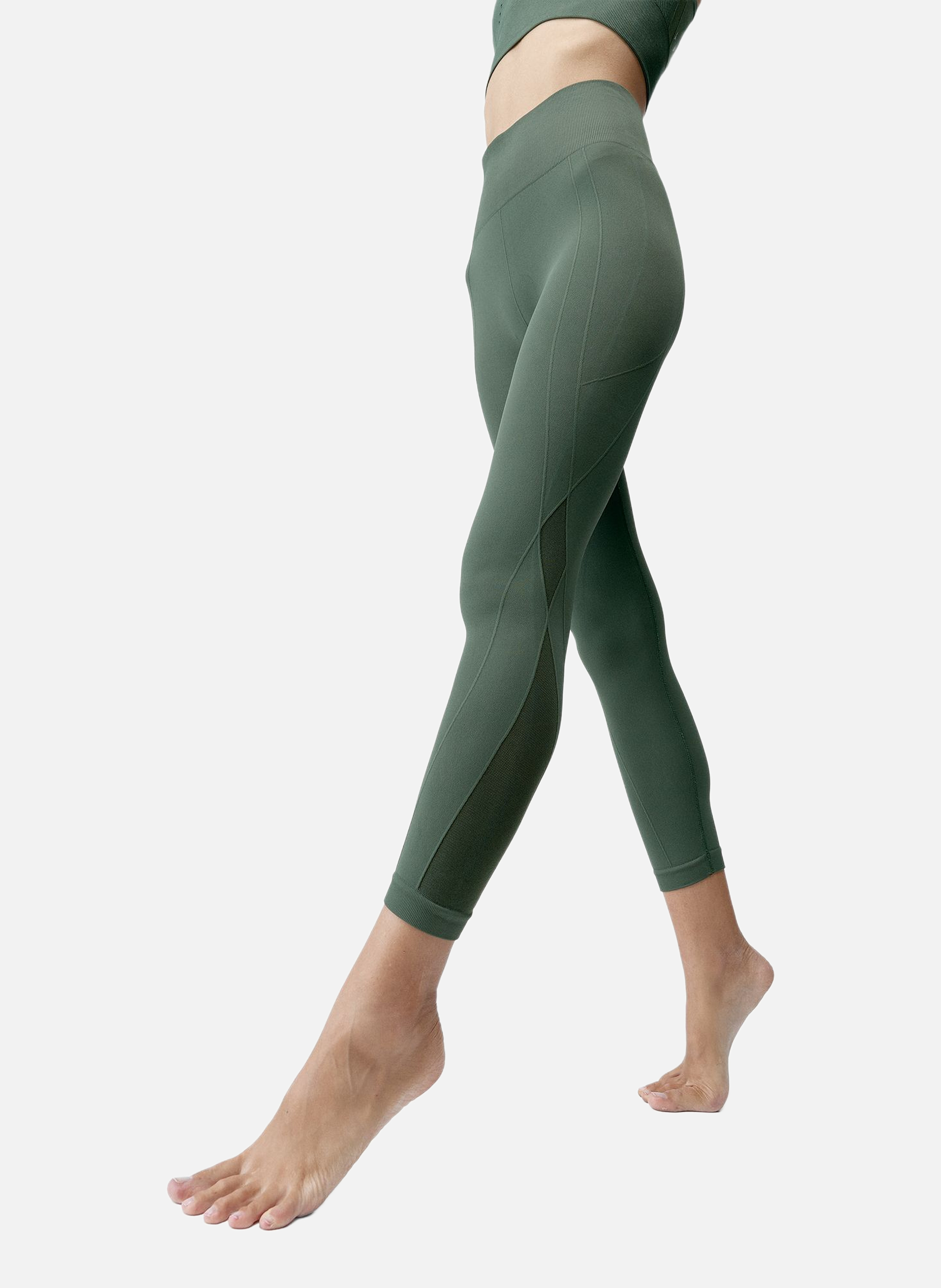 Legging de sport 7/8 seamless malala BORN LIVING YOGA Kaki