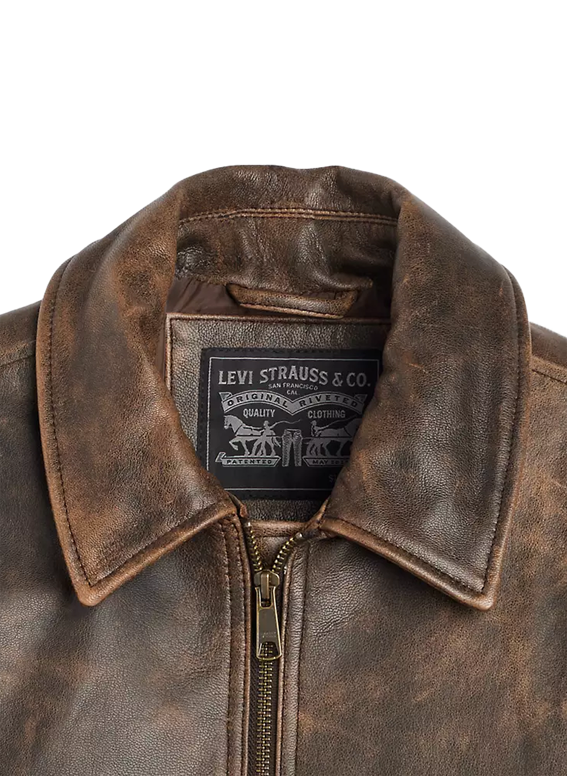 Blouson style aviateur en cuir LEVI'S Marron