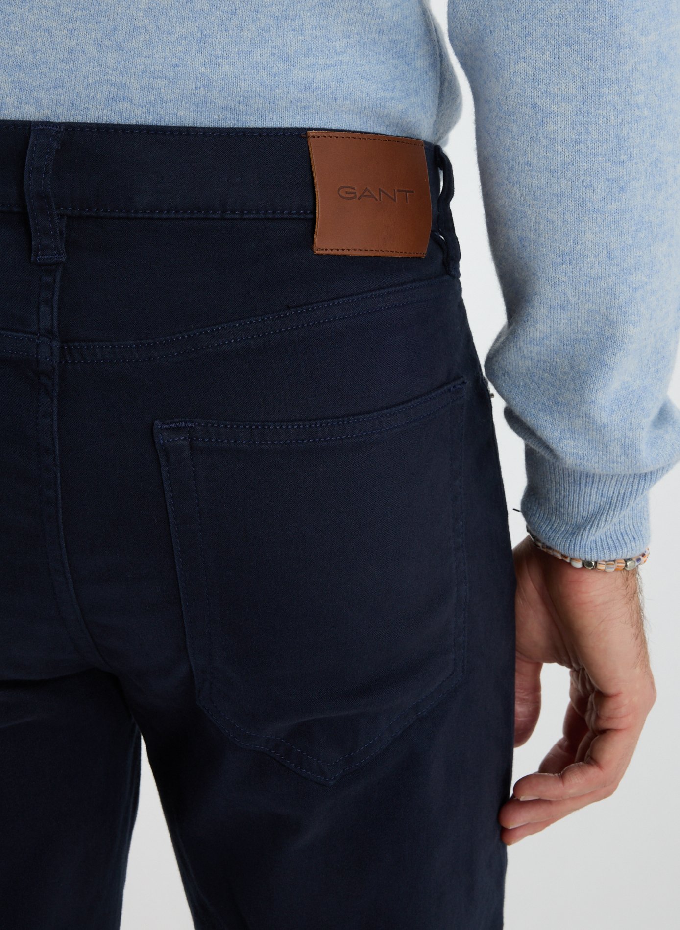 Straight velvet trousers in blended cotton GANT Blue