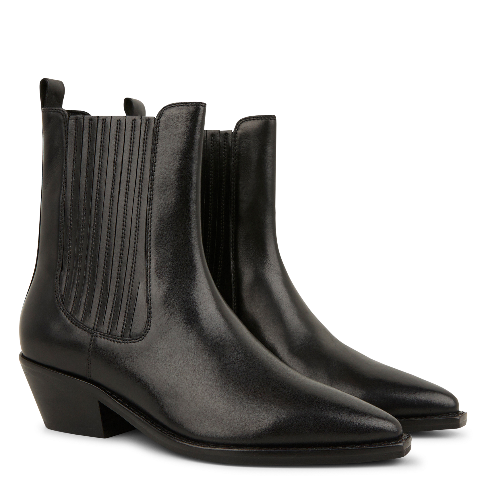 Boots santiags à talons en cuir IKKS Noir