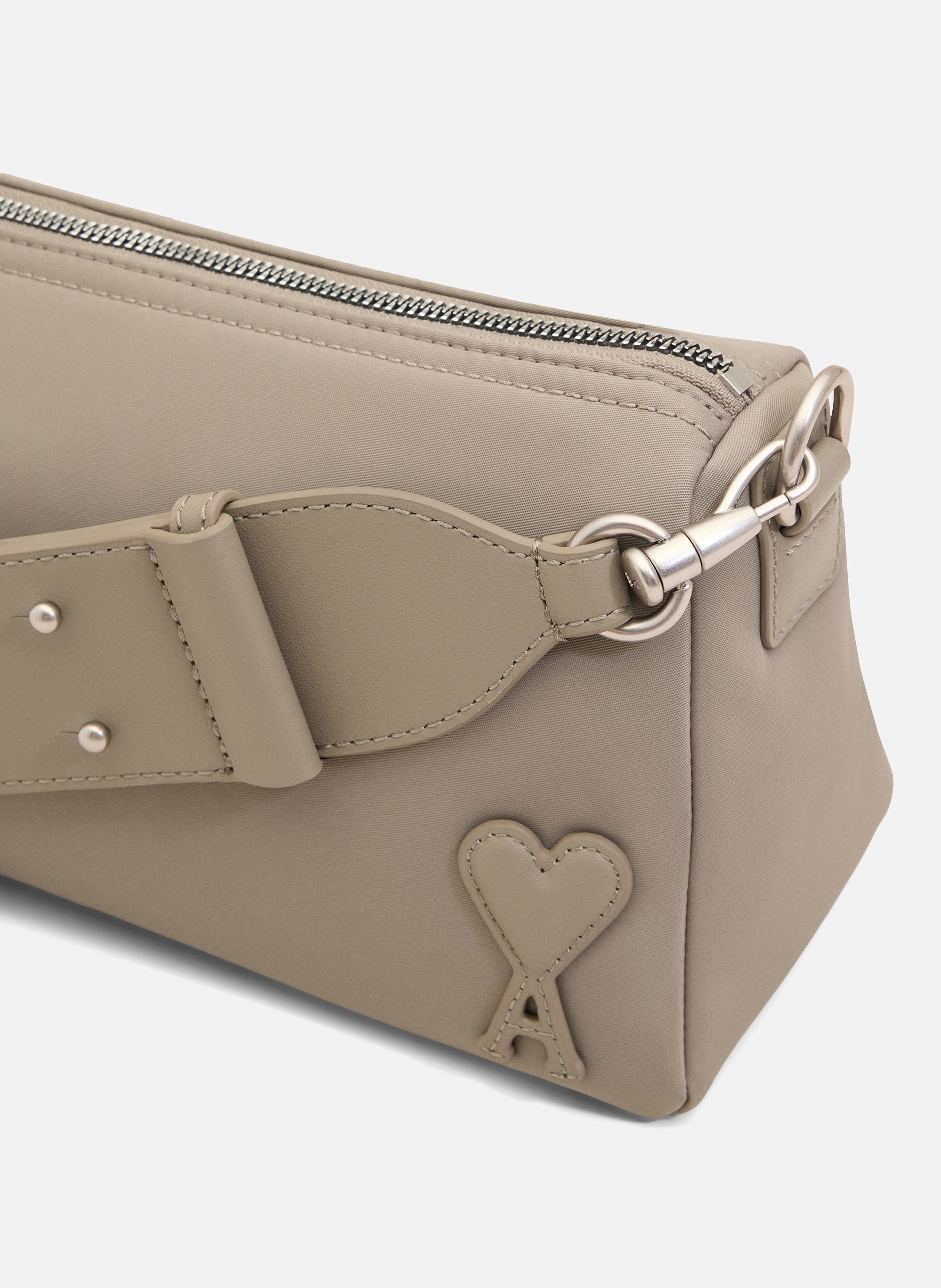 Sac marcel en nylon ouatiné unisexe AMI PARIS Gris