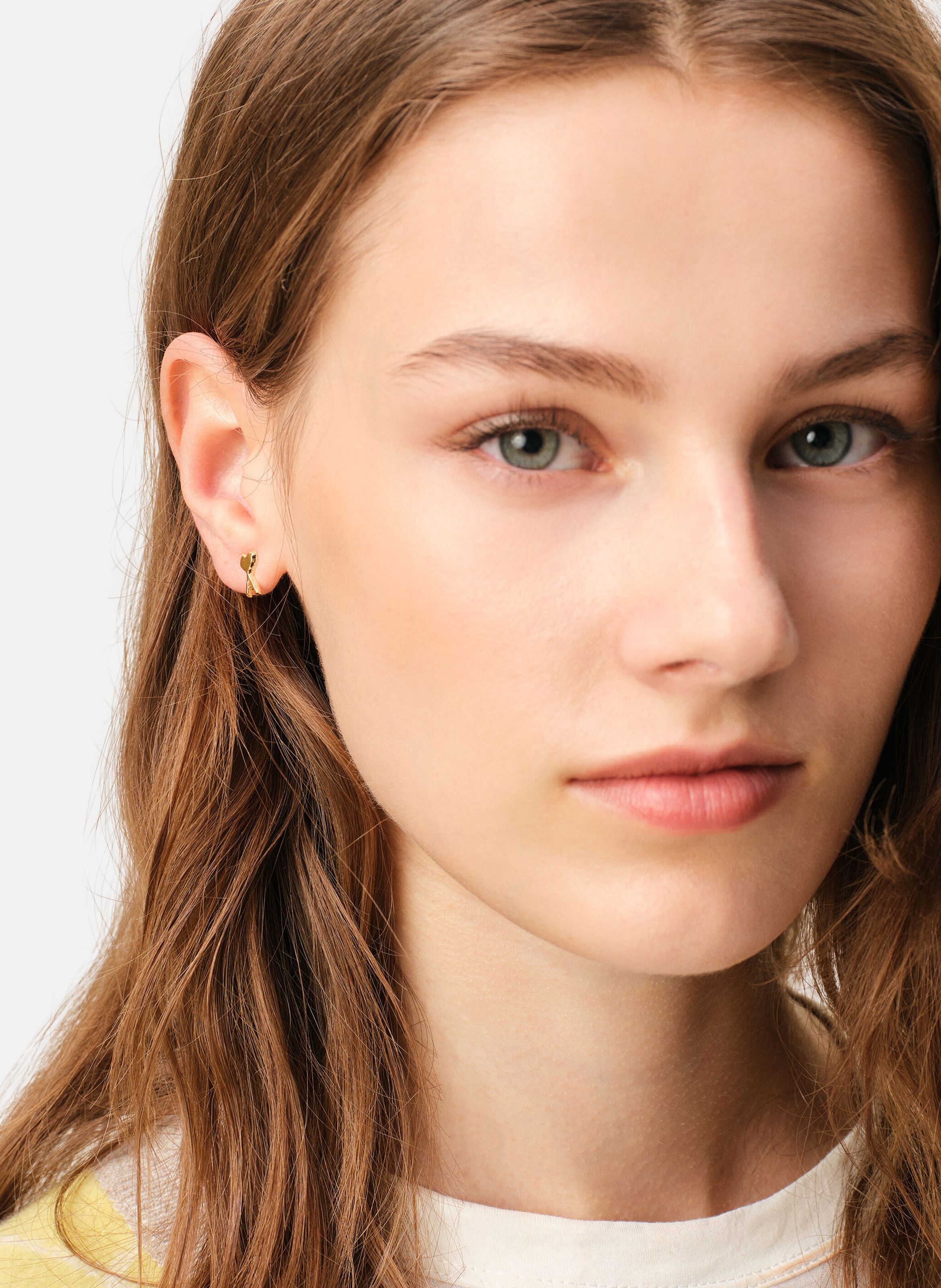 Boucles d'oreilles dorées argentées ami de coeur unisexes en laiton AMI PARIS Jaune