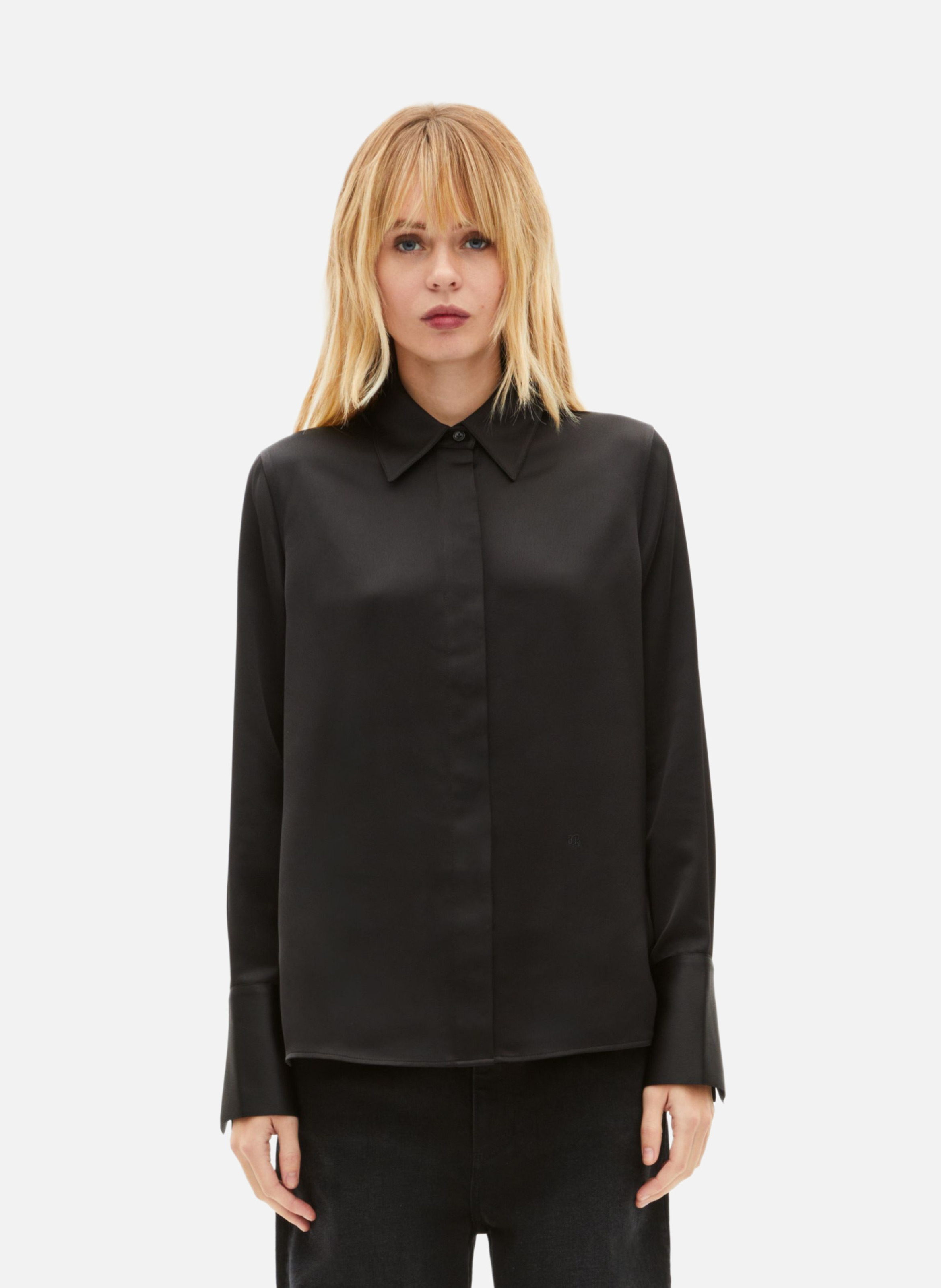 Chemise en satin THE KOOPLES Noir