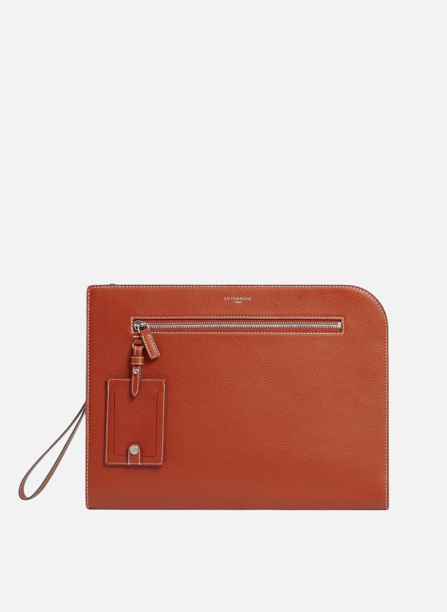 Pochette a4 emile en cuir grainé LE TANNEUR Marron