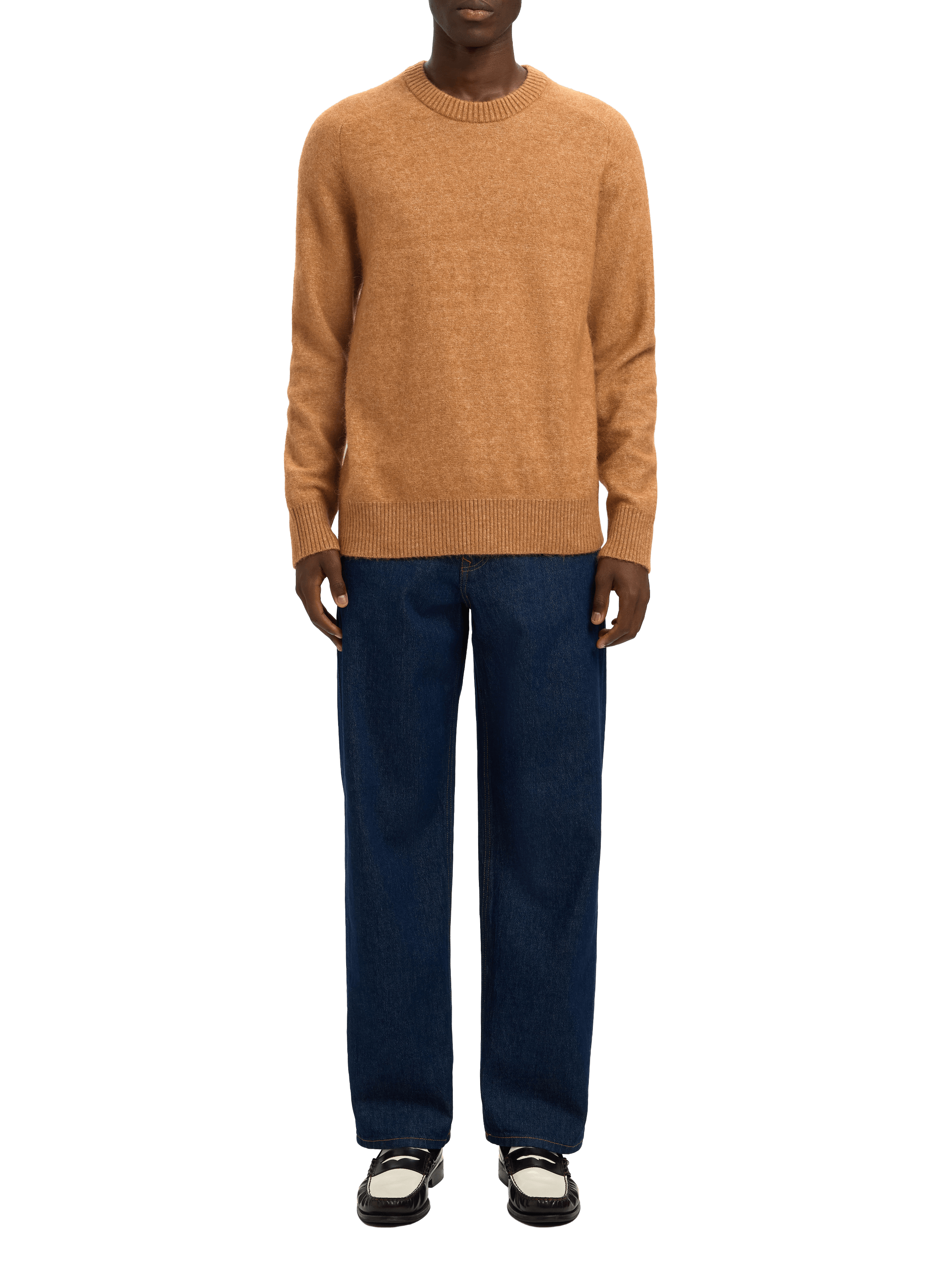 Cotton-blend jumper SELECTED Brown