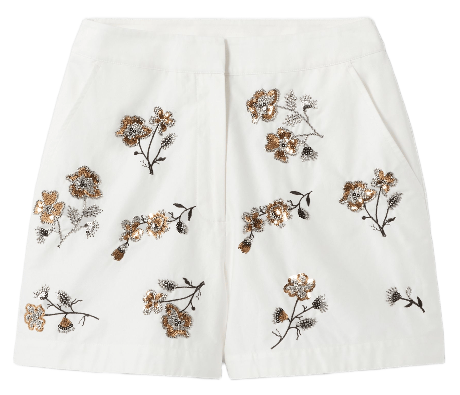 Short droit en coton brodé CLAUDIE PIERLOT Beige