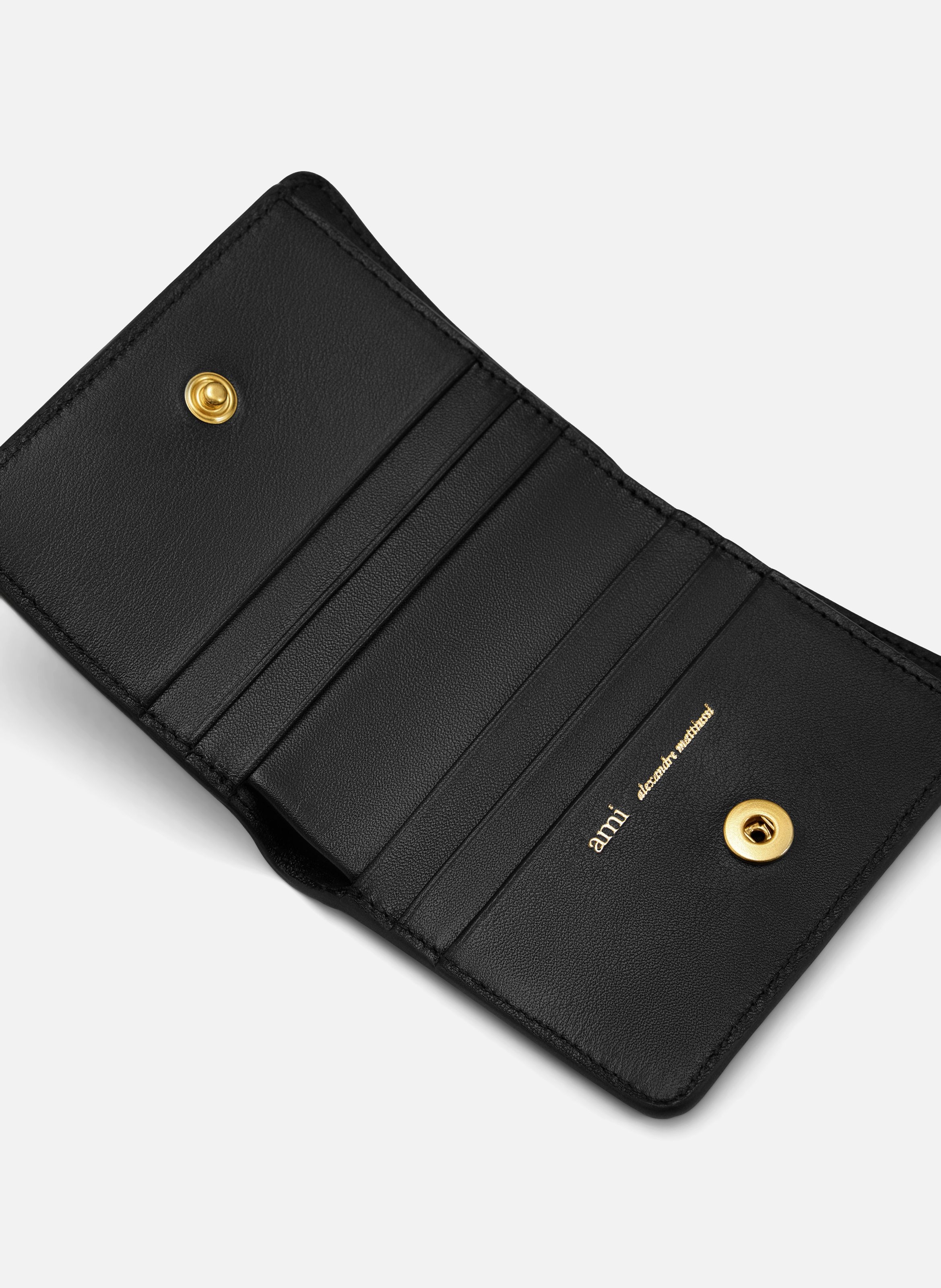 Portefeuille Plié Carrousel En Cuir Lisse unisexe AMI PARIS Noir