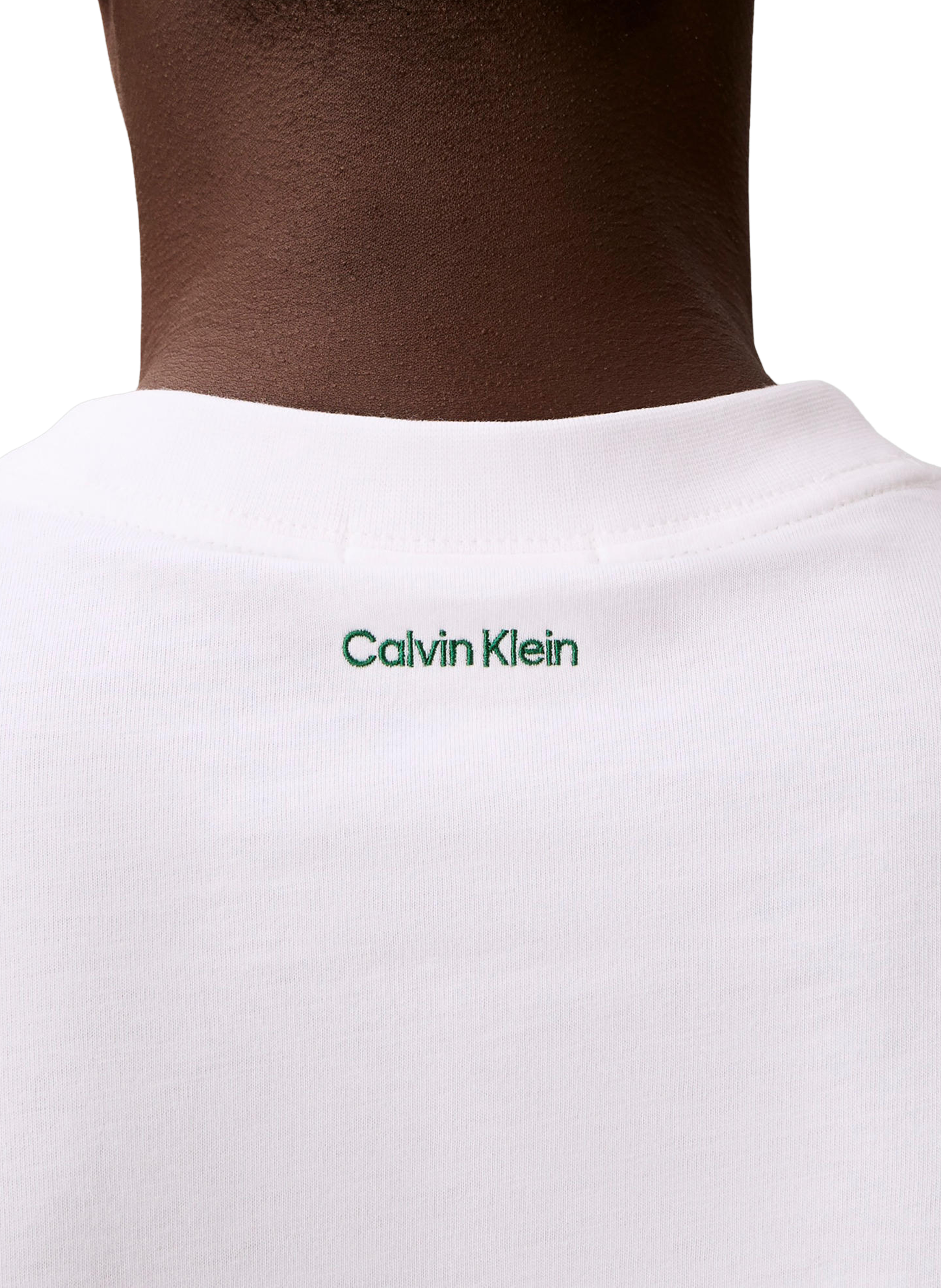 T-shirt droite à logo en coton CALVIN KLEIN Blanc
