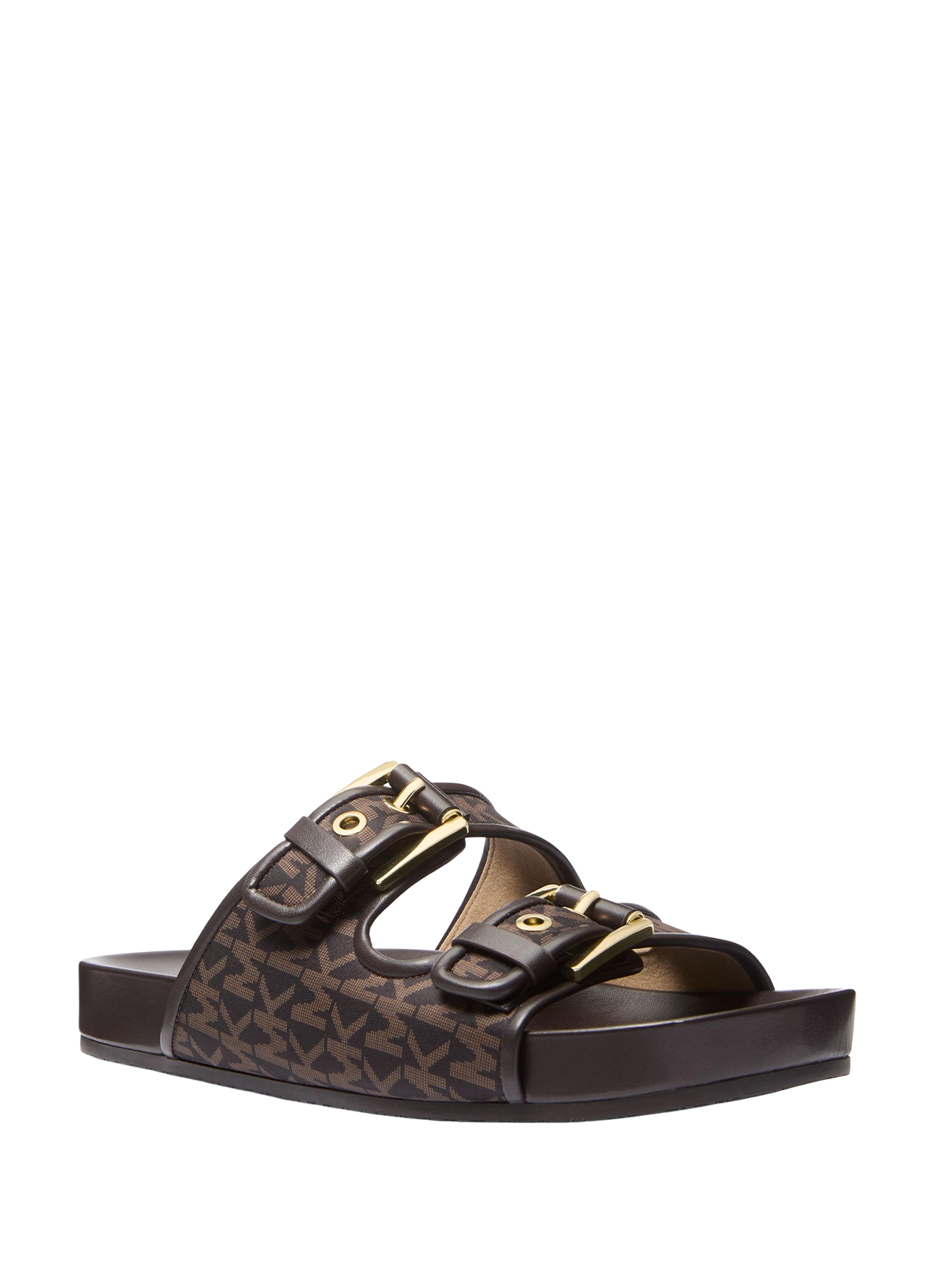 Sandales plates Byers logotypées MICHAEL KORS Marron