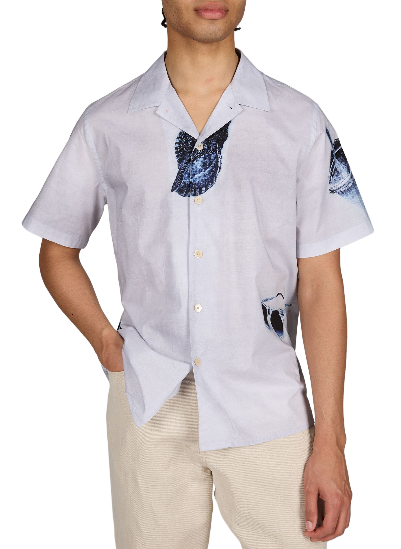 Chemise imprimée à manches courtes en coton PAUL SMITH Gris