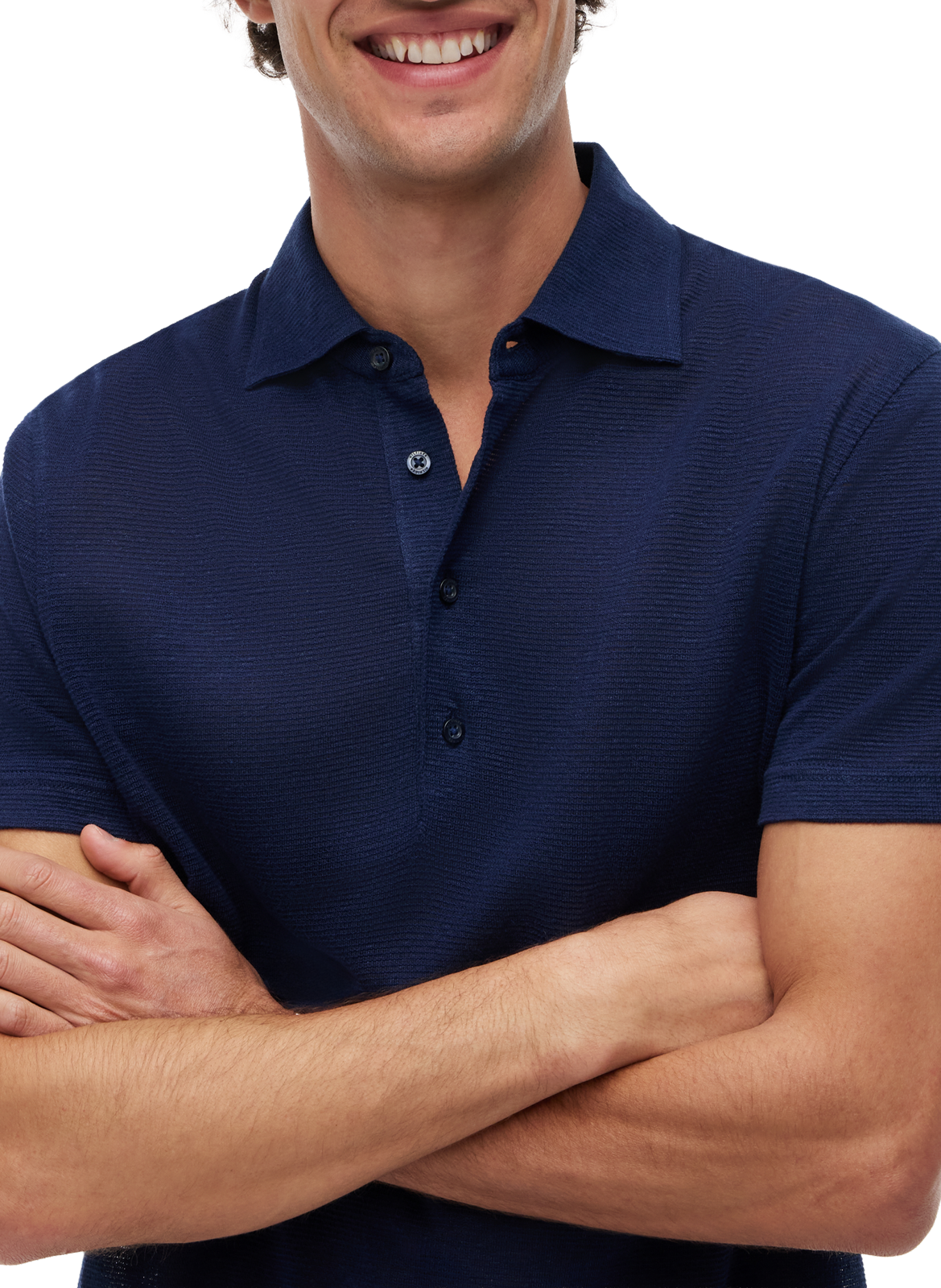 Polo New York Label en coton et lin  TOMMY HILFIGER Bleu