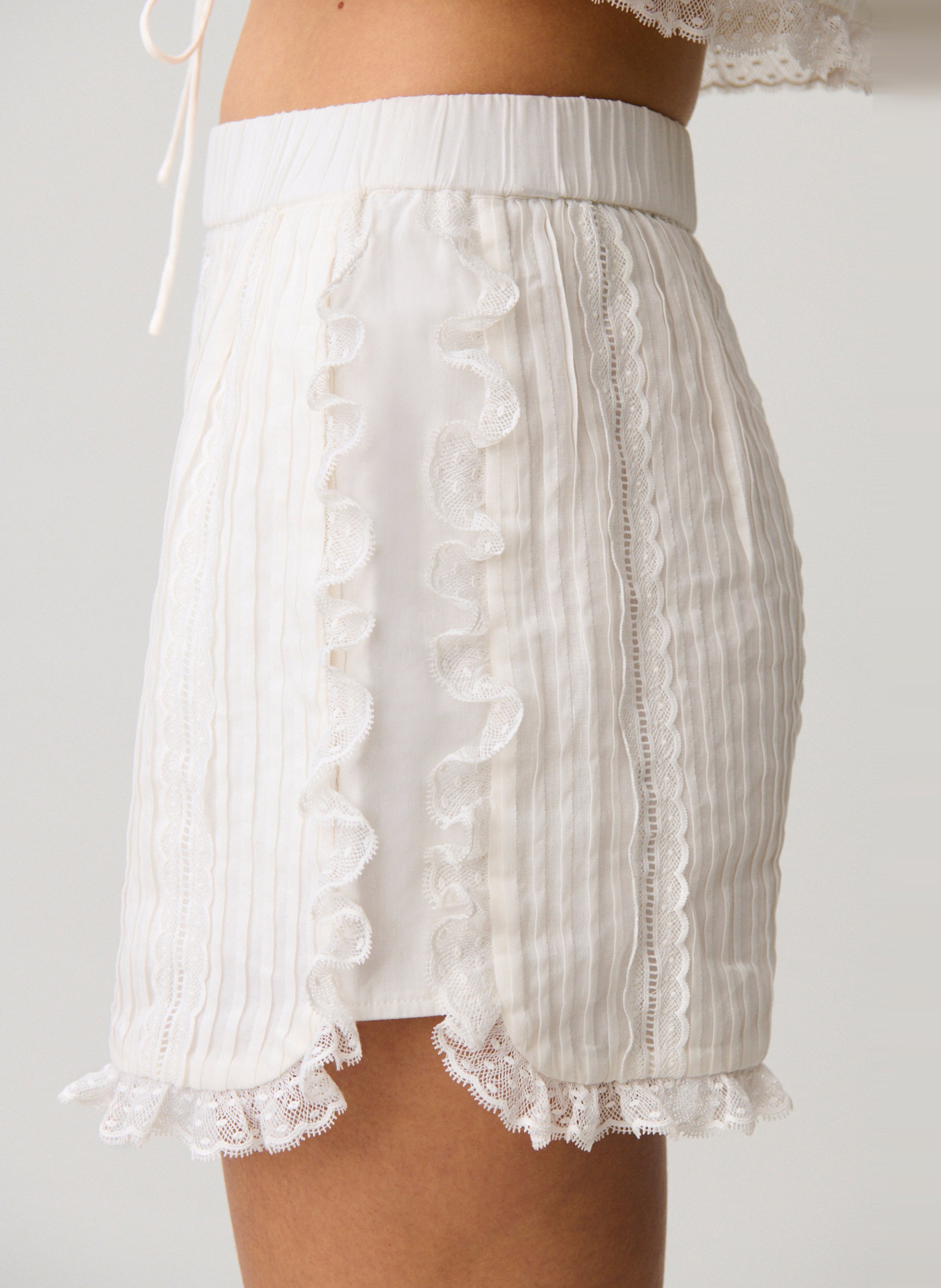 Short court en coton mélangé CLAUDIE PIERLOT Beige