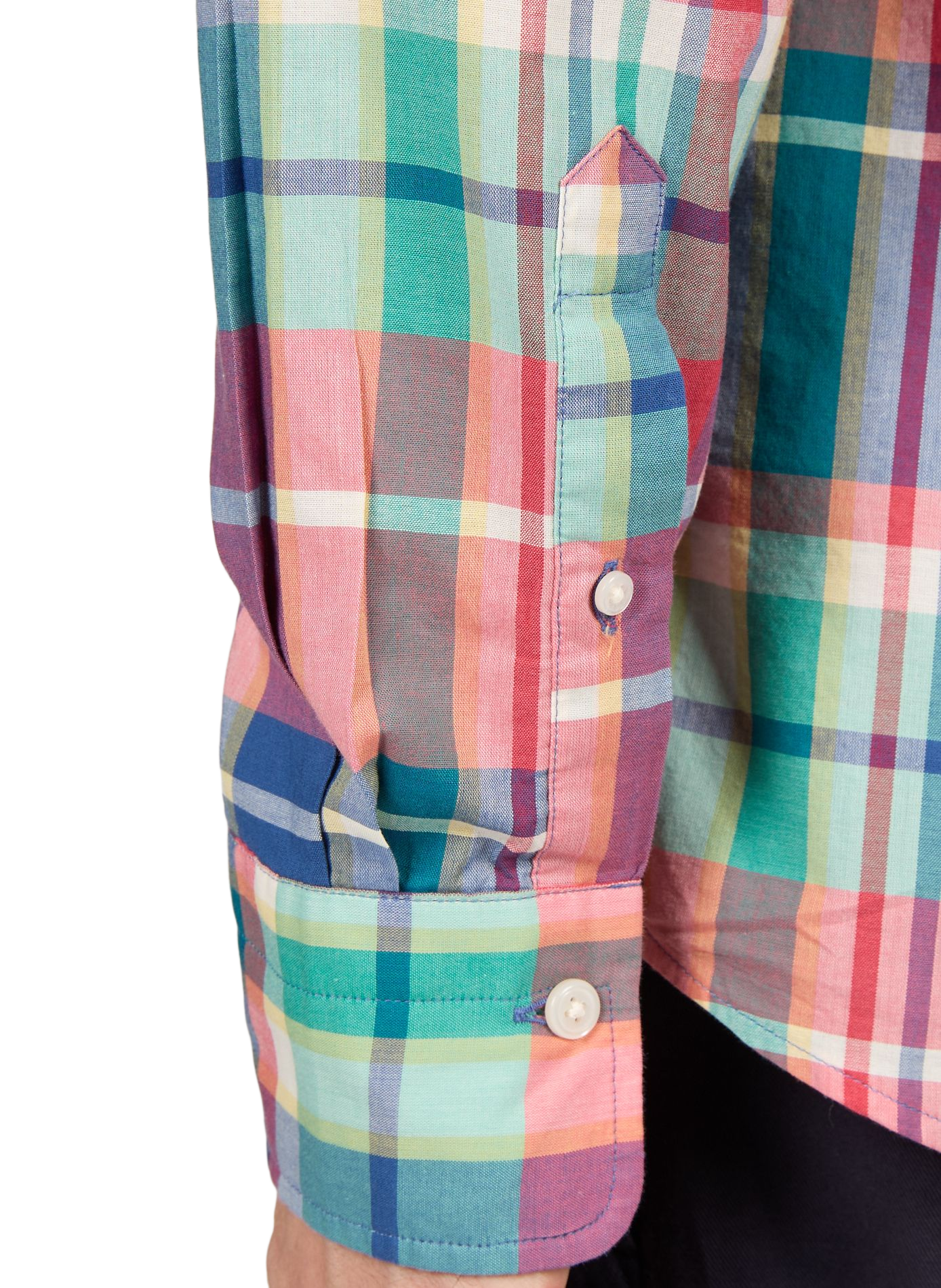 Chemise droite à carreaux en coton GANT Rose