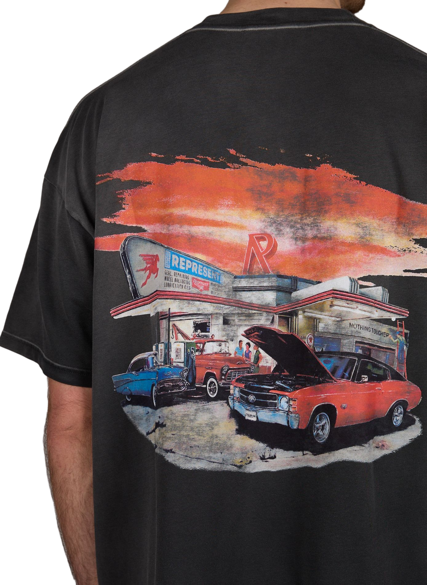 T-shirt imprimé en coton REPRESENT Gris