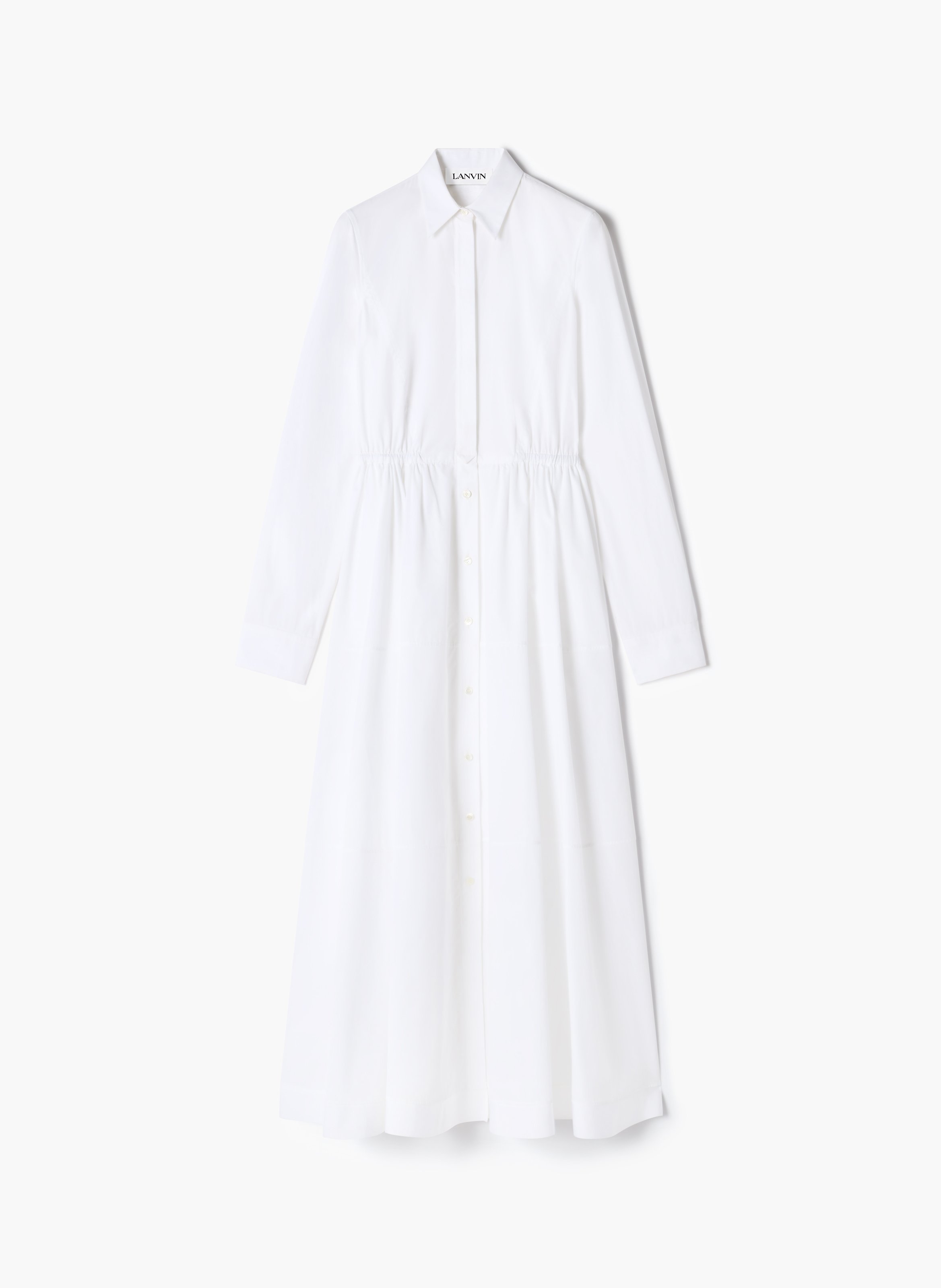 Robe chemise en popeline de coton LANVIN Blanc