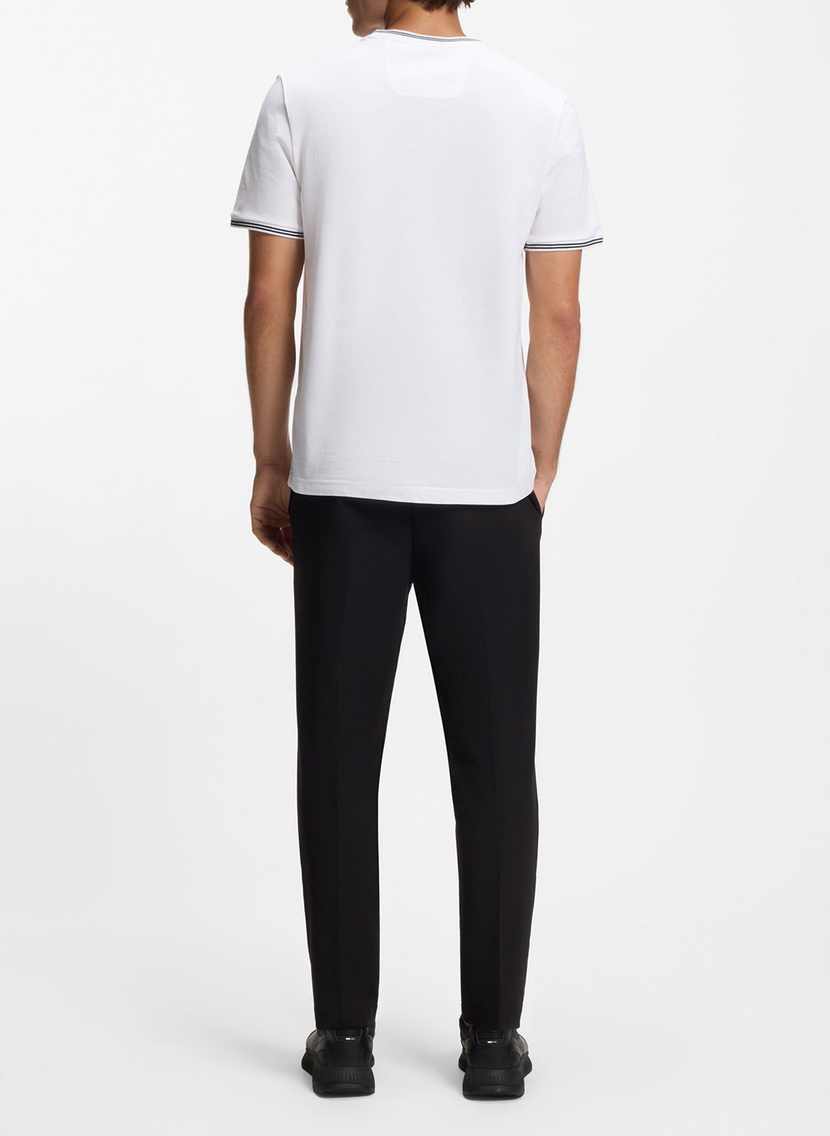 Tee-shirt col rond en coton mélangé BOSS Blanc