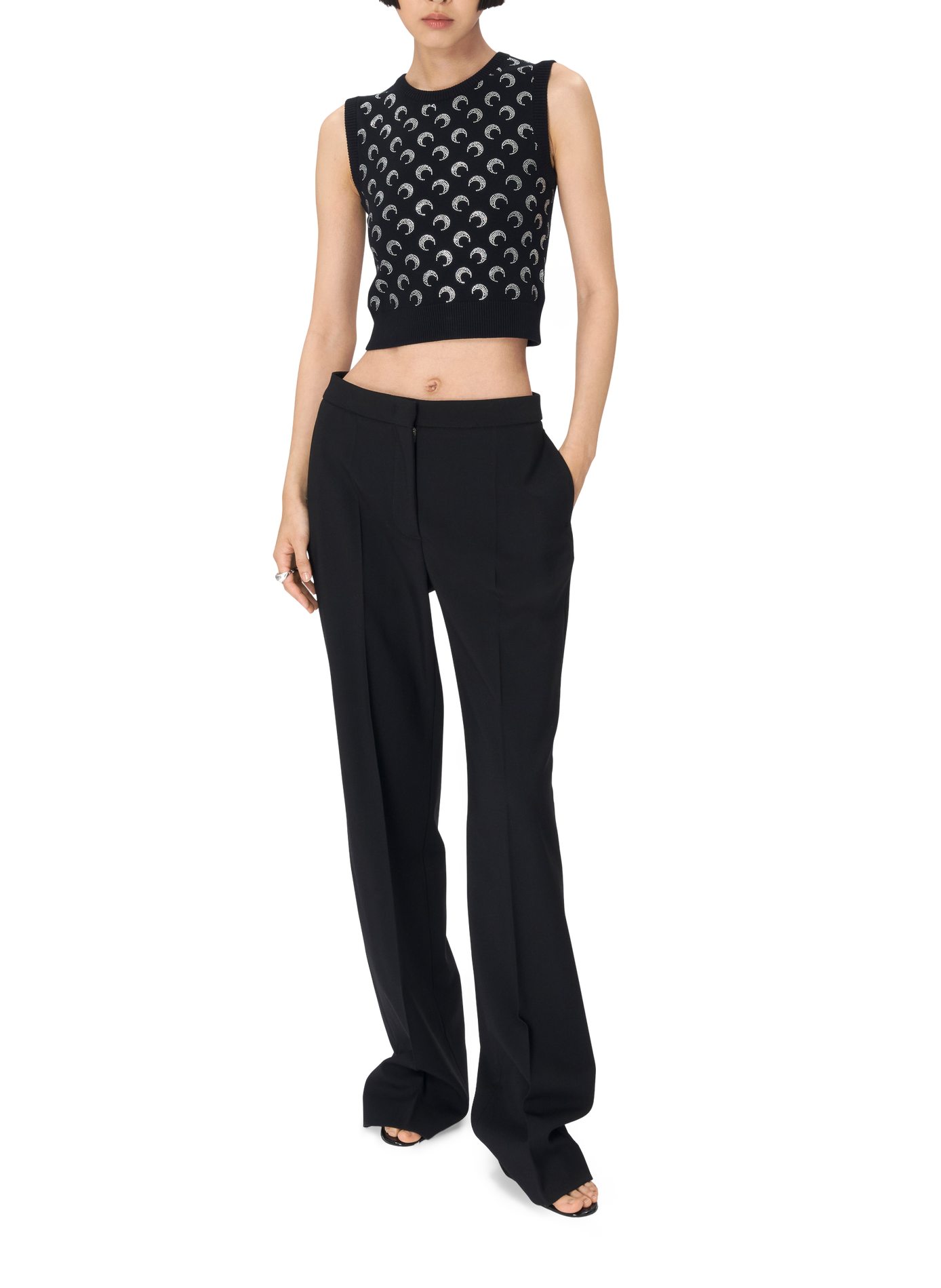 Moon strass knit vest MARINE SERRE Black