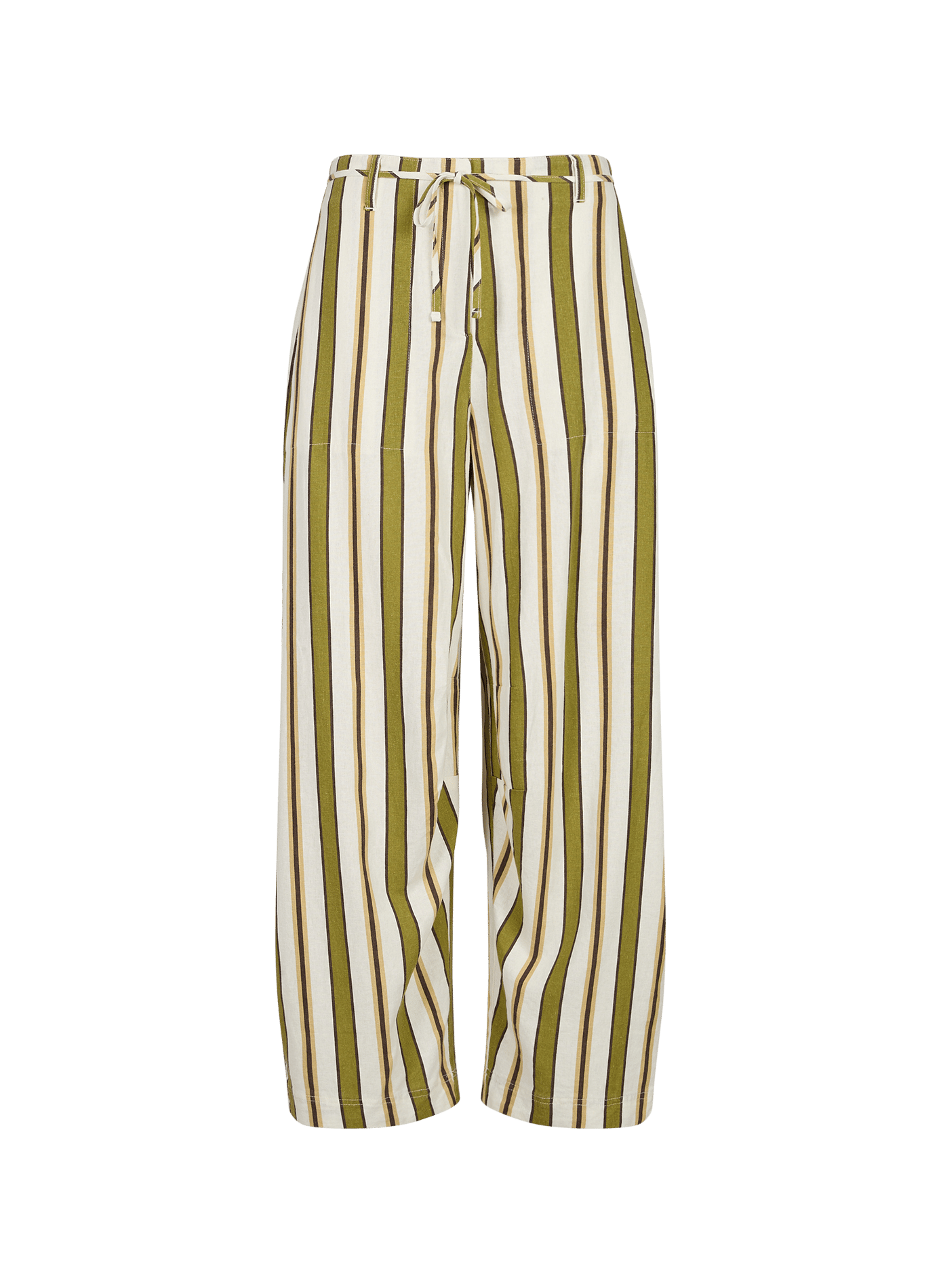 Cleo cropped striped cotton blend pants TOPSHOP Green