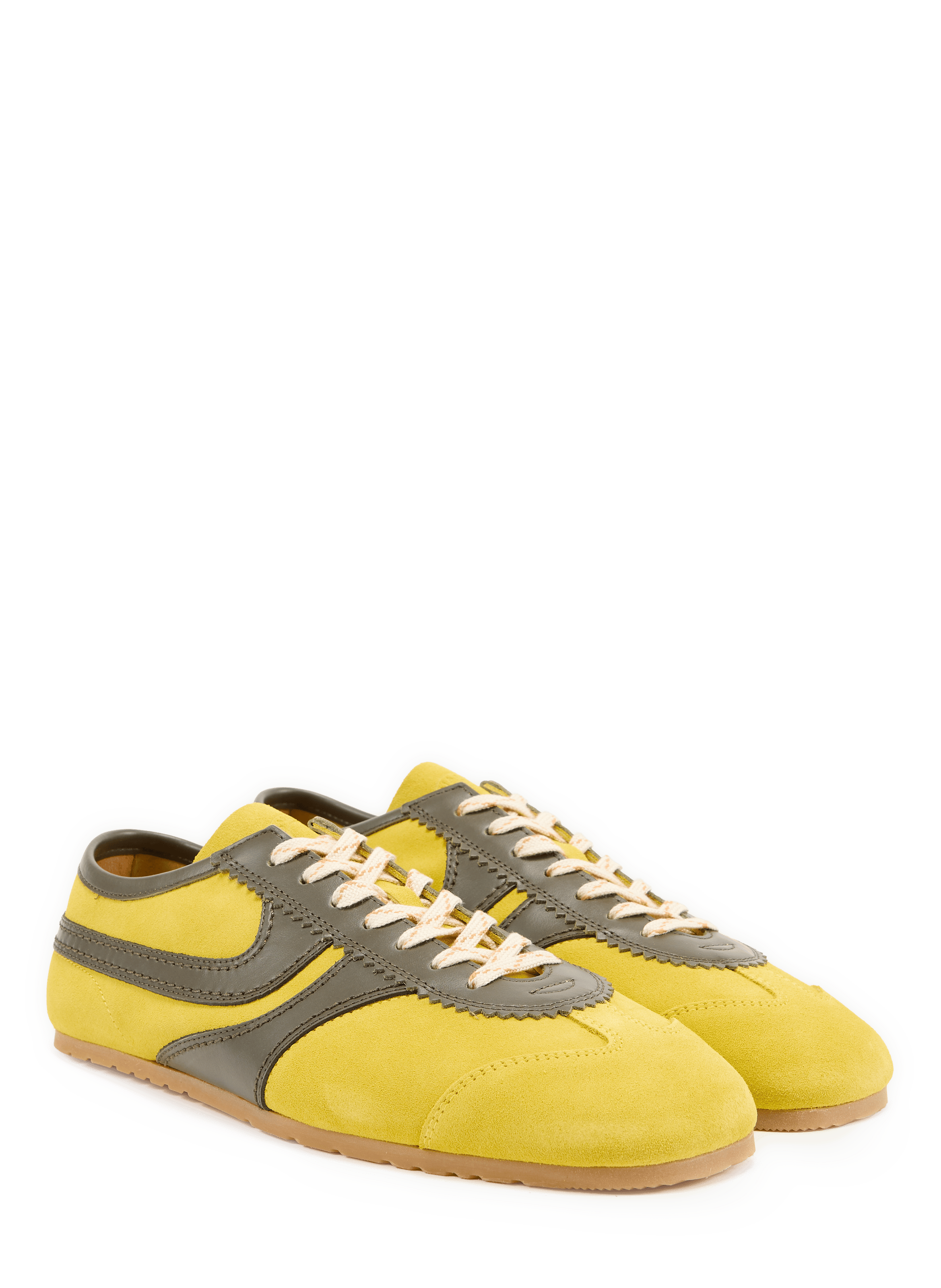 Two-material sneakers with a thin leather sole DRIES VAN NOTEN Yellow