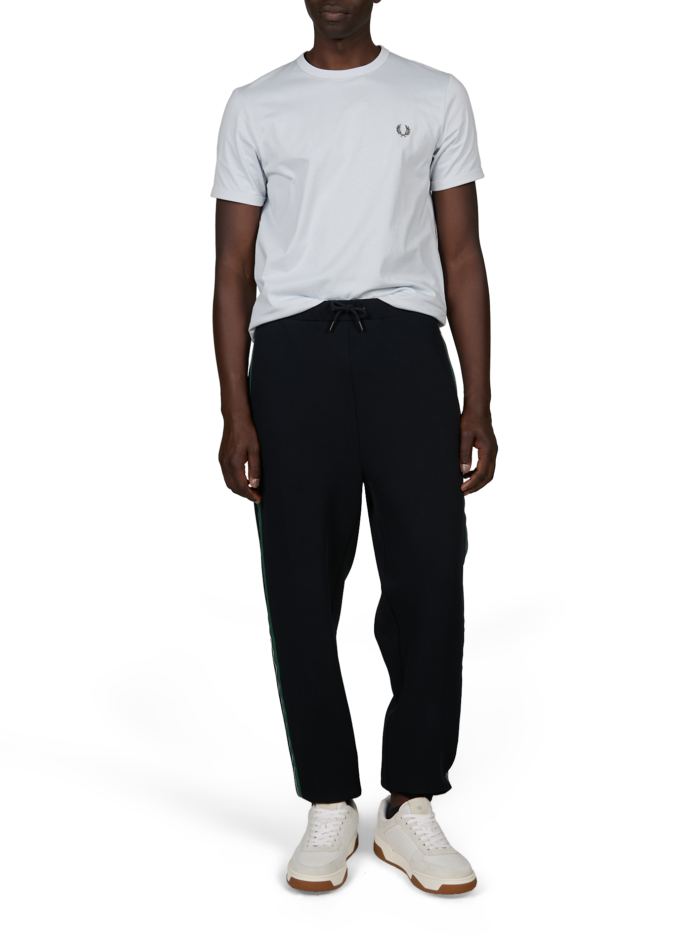 T-shirt à col rond en coton FRED PERRY Bleu