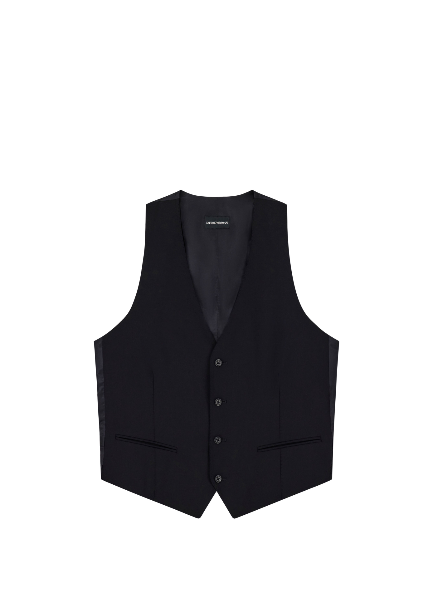 Short Tailored Vest in Solid Color EMPORIO ARMANI Blue