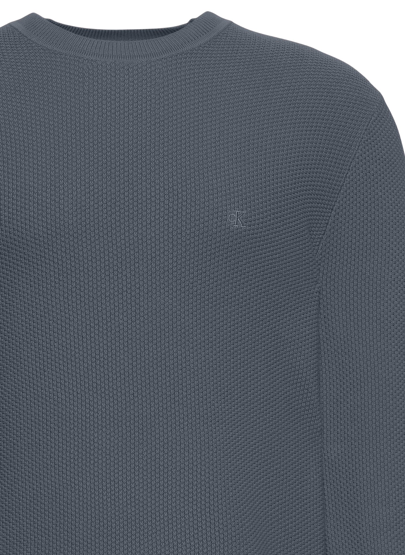Round neck straight fit BCI cotton sweater CALVIN KLEIN Blue