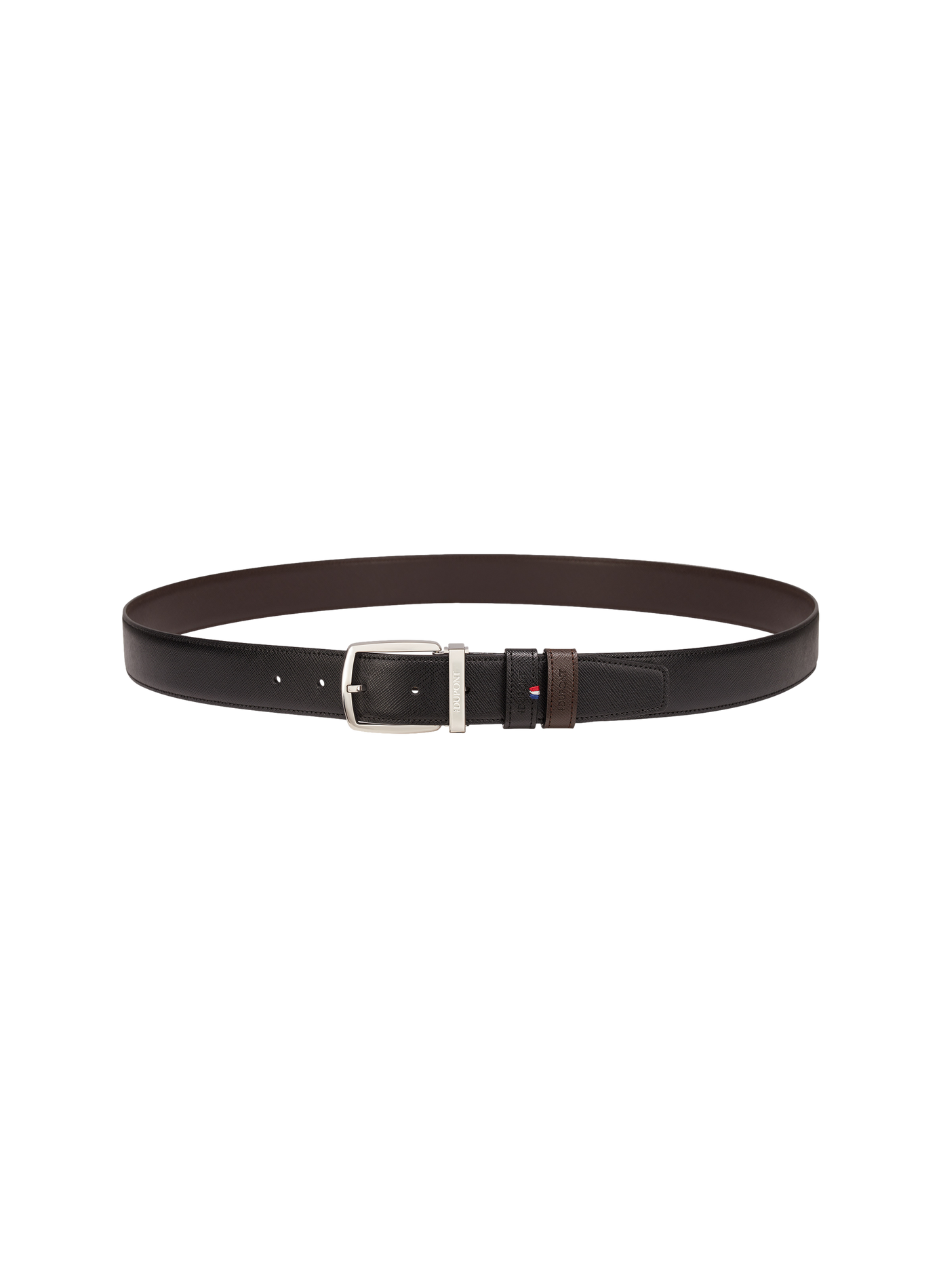 Reversible Line D belt in smooth and saffiano leather S.T. DUPONT Black