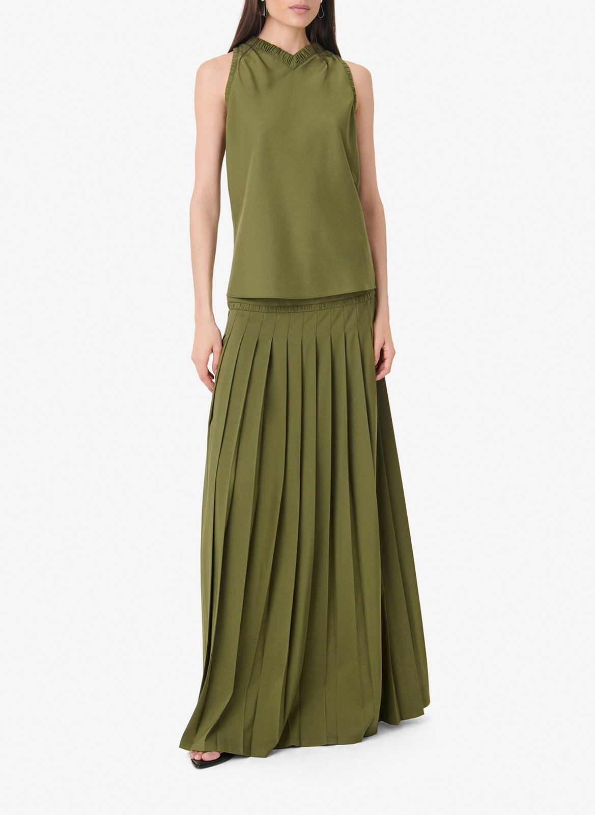 Top droit col v anxa IRO Vert