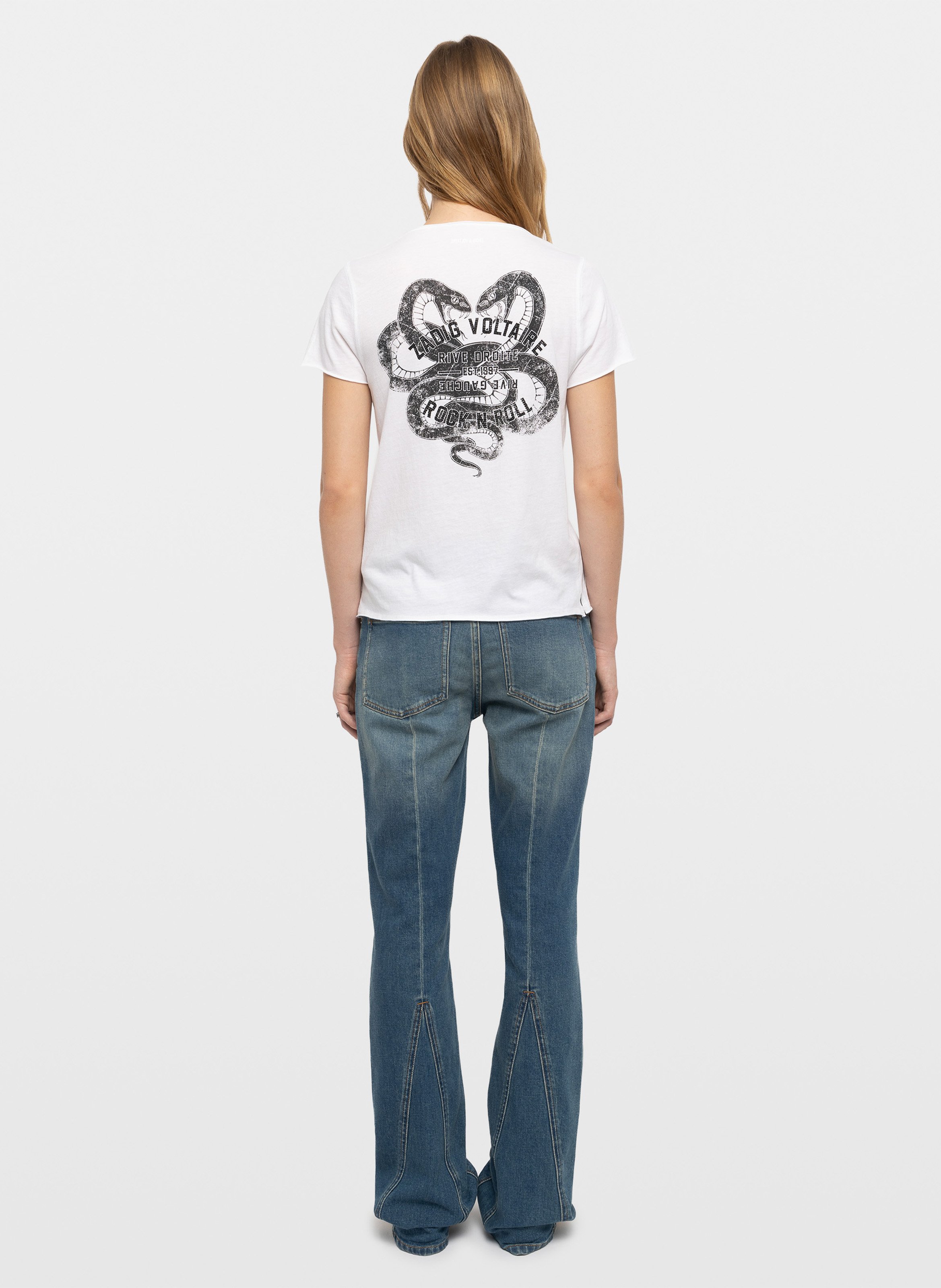 Tee-shirt droit en coton ZADIG&VOLTAIRE Blanc
