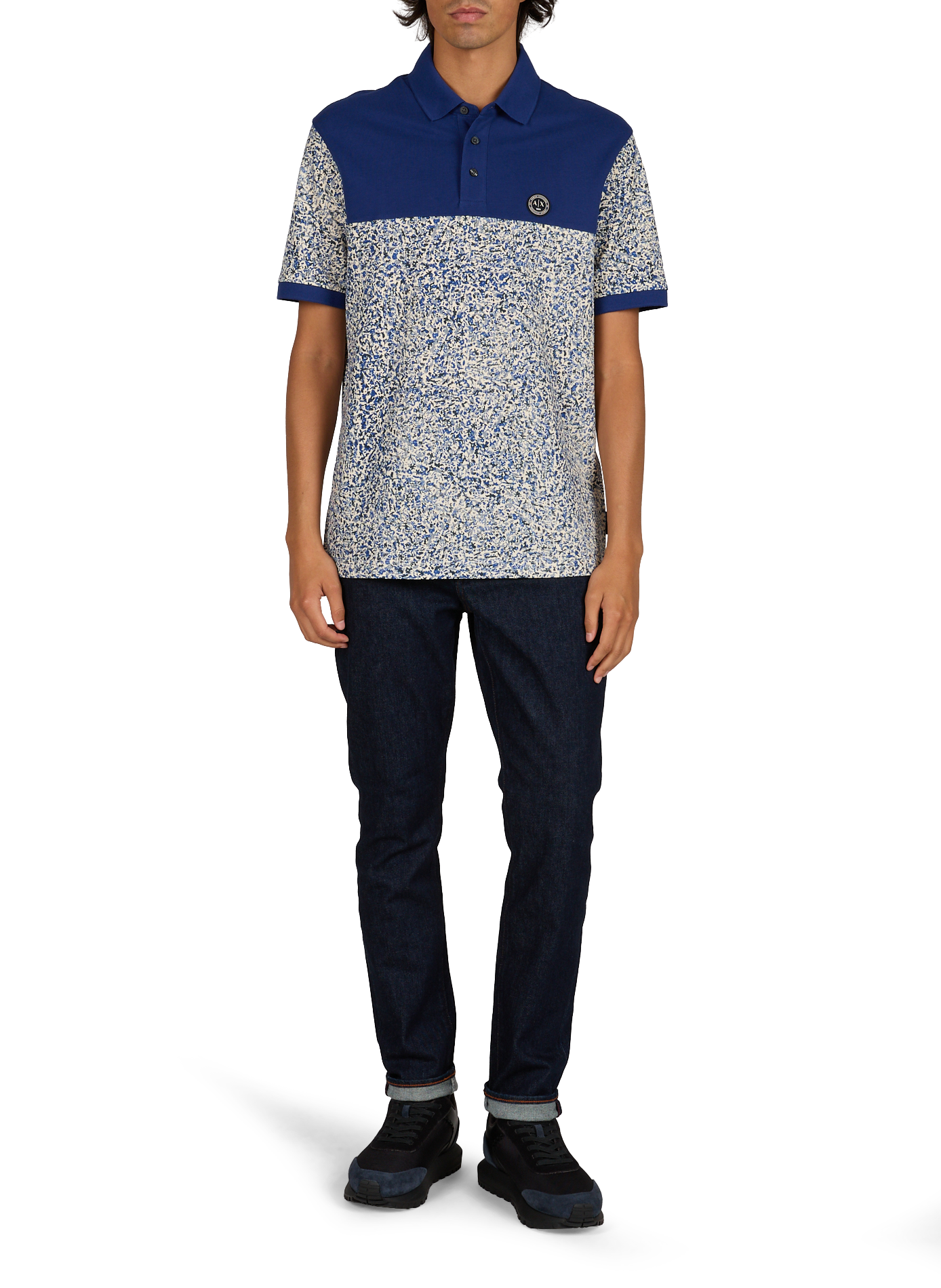 Straight fit short-sleeve cotton polo ARMANI EXCHANGE Multicolour